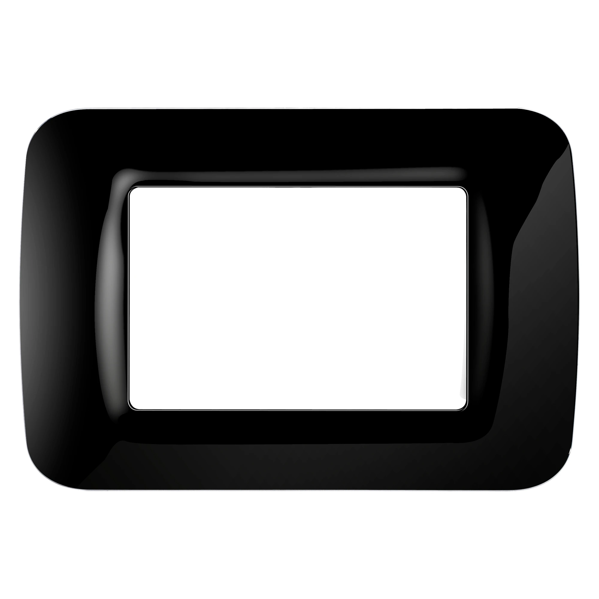 GEWISS GW22513 TOP SYSTEM PLATE - IN TECHNOPOLYMER GLOSS FINISHING - 3 GANG - TONER BLACK - SYSTEM (img_001)