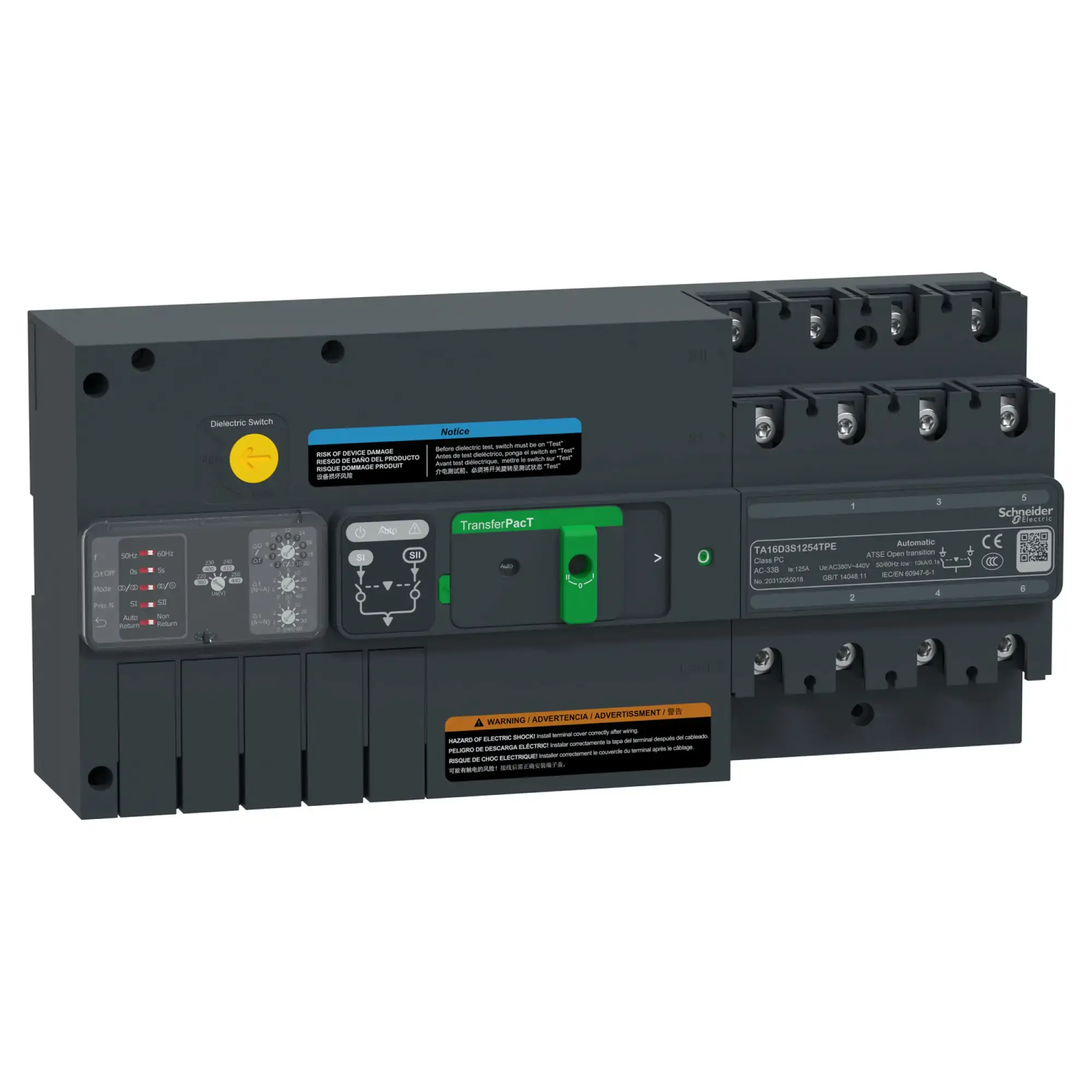 Schneider Electric TA16D3S1254TPE TransferPacT TA160, automatic network transfer switch 125A, 3P, rotary knob, 400VAC (img_002)