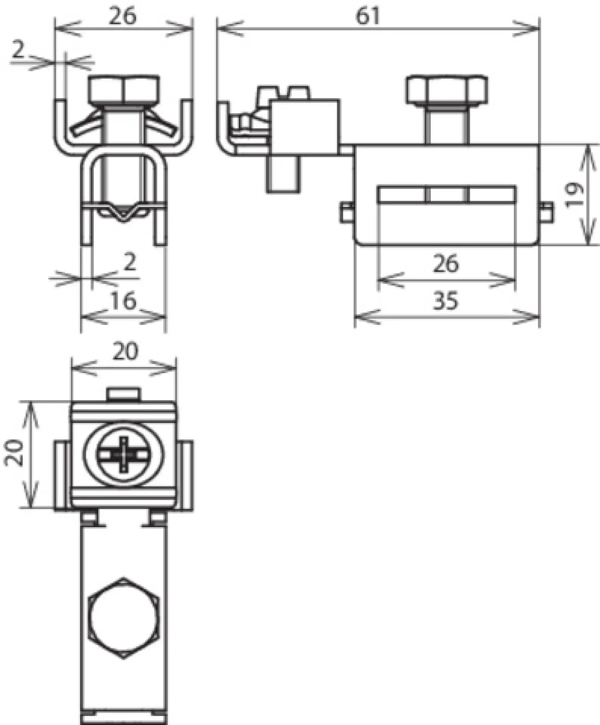 Dehn 540900 Grip head StSt for tensioning strap 25x0.3mm with terminal 2 x 4-25mm² (img_002)