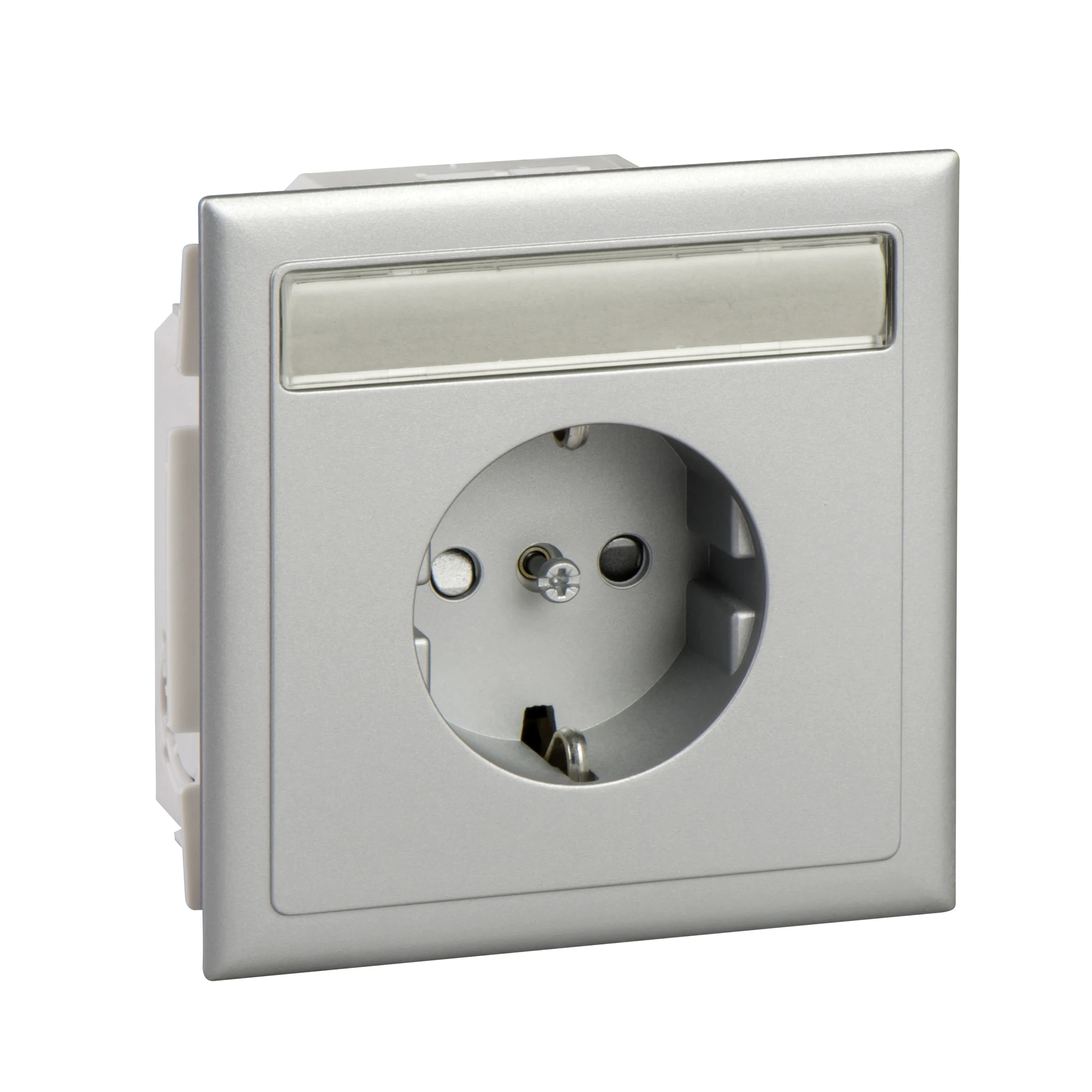Schneider Electric 5975002 Single socket outlet including flush-mounting box with aluminum effect label field TYPE:CYB-PS-SK1-AL (img_001) Schneider Electric 5975002 Single socket outlet including flush-mounting box with aluminum effect label field TYPE:CYB-PS-SK1-AL (img_001)