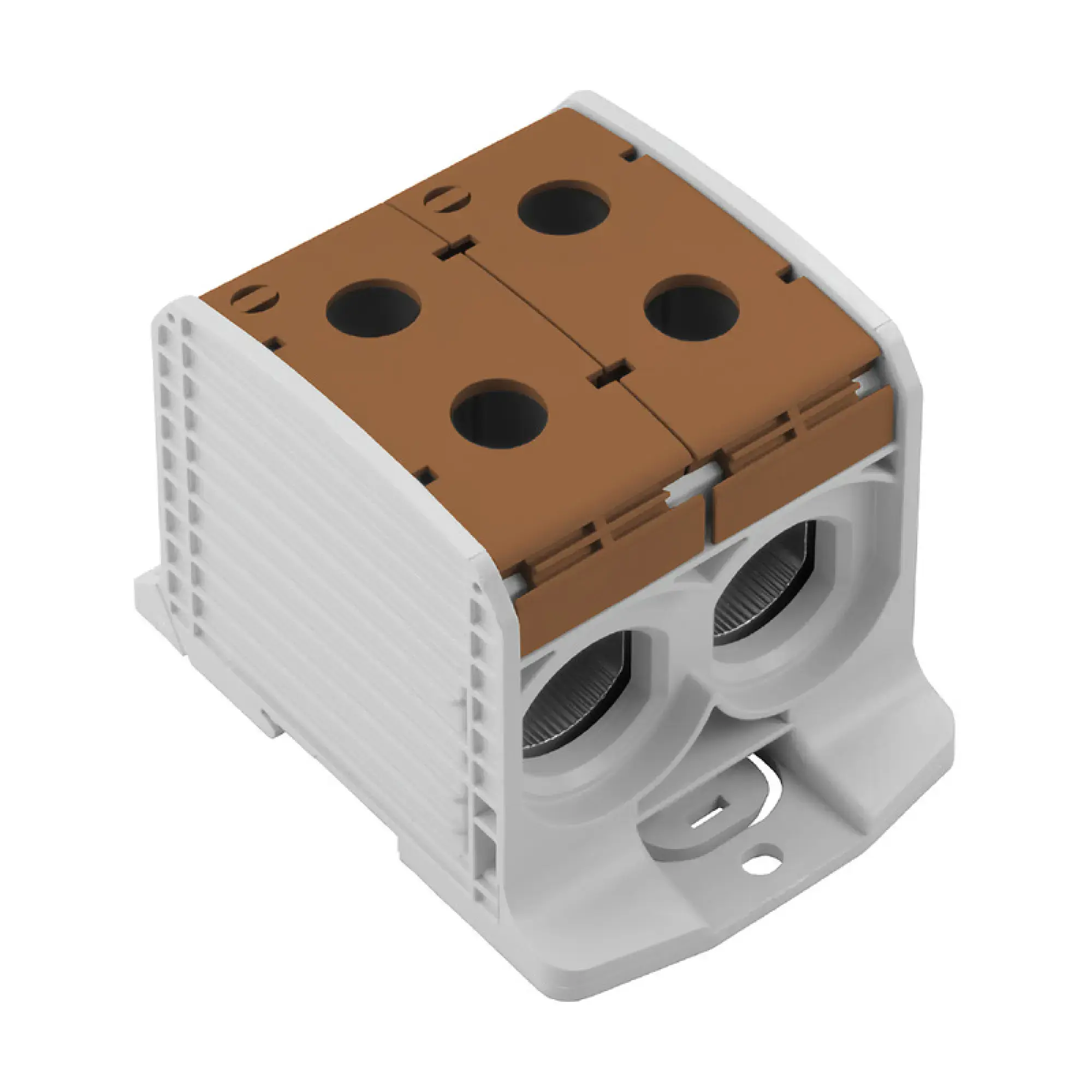 Weidmüller 2502930000 Potential distributor terminal, Screw connection, brown, 300 mm², 520 A, 1000 V, Number of connections: 4, Number of levels: 1, TS 35, V-0, Wemid (img_001) Weidmüller 2502930000 Potential distributor terminal, Screw connection, brown, 300 mm², 520 A, 1000 V, Number of connections: 4, Number of levels: 1, TS 35, V-0, Wemid (img_001)