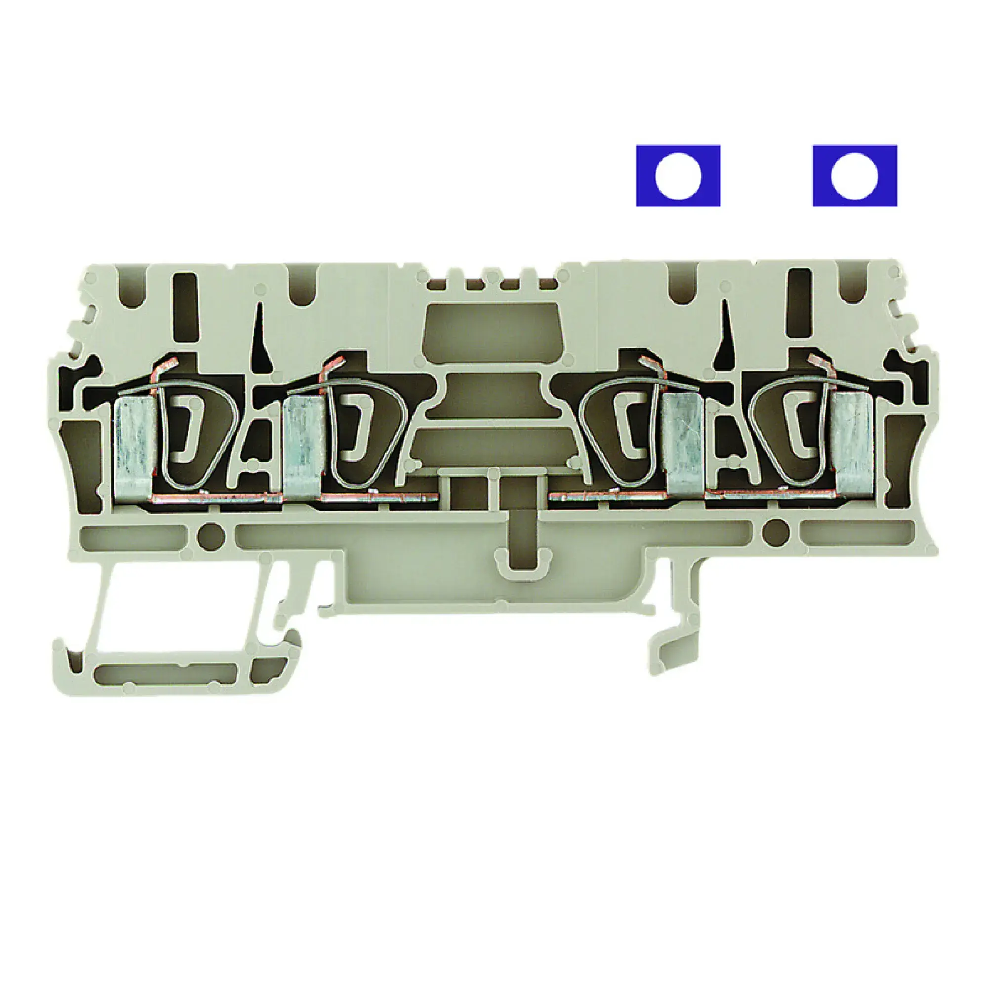 Weidmüller 1608600000 Feed-through terminal block, Tension-clamp connection, dark beige, 2.5 mm², 24 A, 800 V, Number of connections: 4 (img_001)