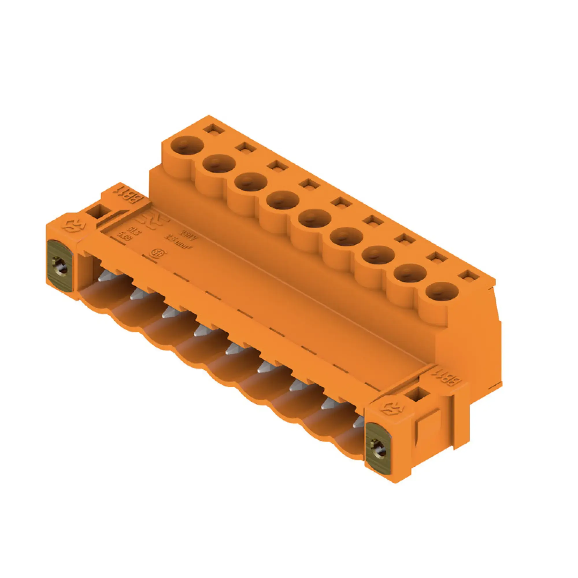 Weidmüller 1846430000 PCB connector (wire connection), 320 V, 21.5 A, Pitch in mm: 5.08, 3.31 mm², Number of poles: 9, Clamping yoke connection, Box (img_001)
