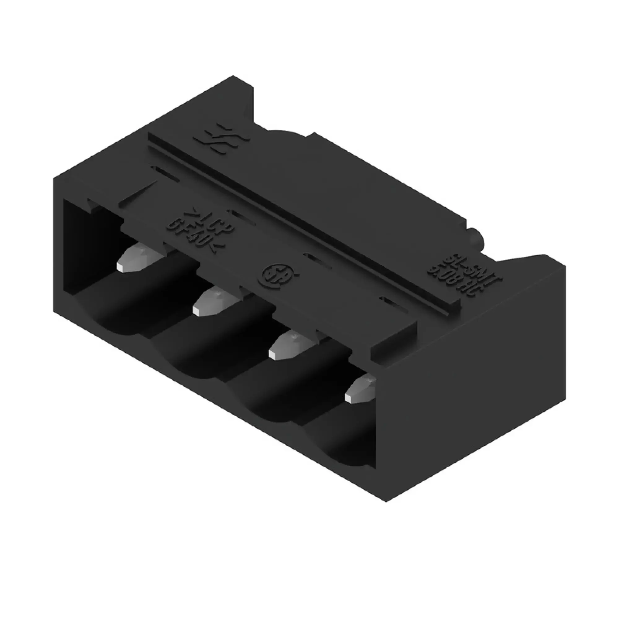 Weidmüller 1469660000 PCB connector (board connection), 320 V, 27.5 A, Pitch in mm: 5.08, Number of poles: 4, THT/THR solder connection, Tape (img_001)