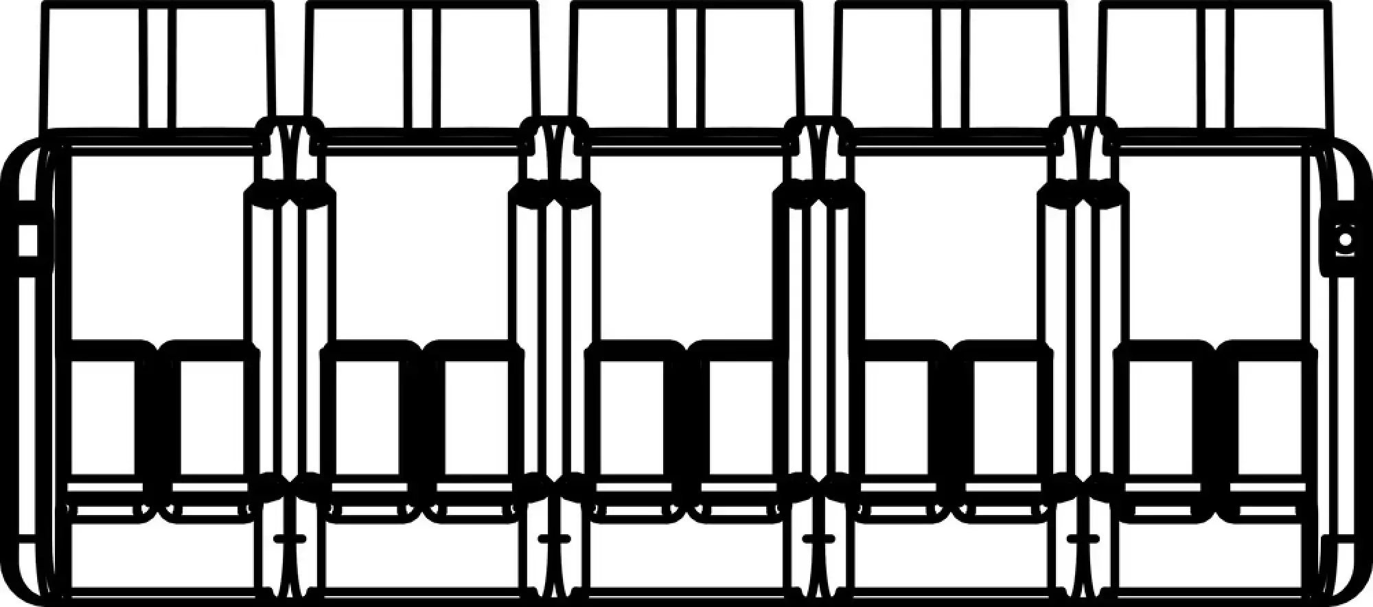 Hensel 26001225 Klemmen 1,5-6 qmm, 5polig, 2 Klemmstellen je Pol DK KL 04 (img_003)