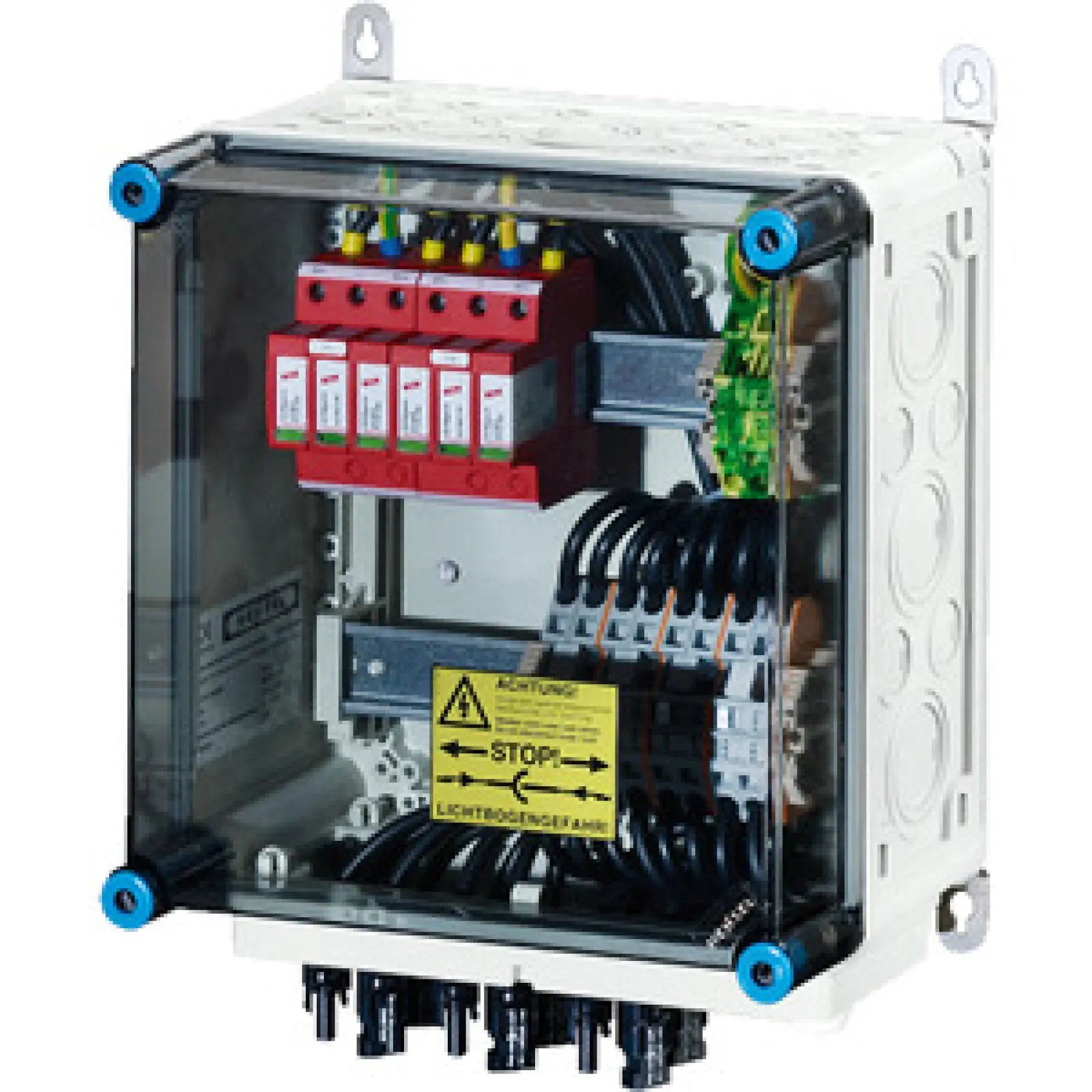 Hensel 20001141 PV-Generatoranschlusskasten, mit ÜSE, 4xPV-Strang auf 2xWR-Eing. Mi PV 1242 (img_001)