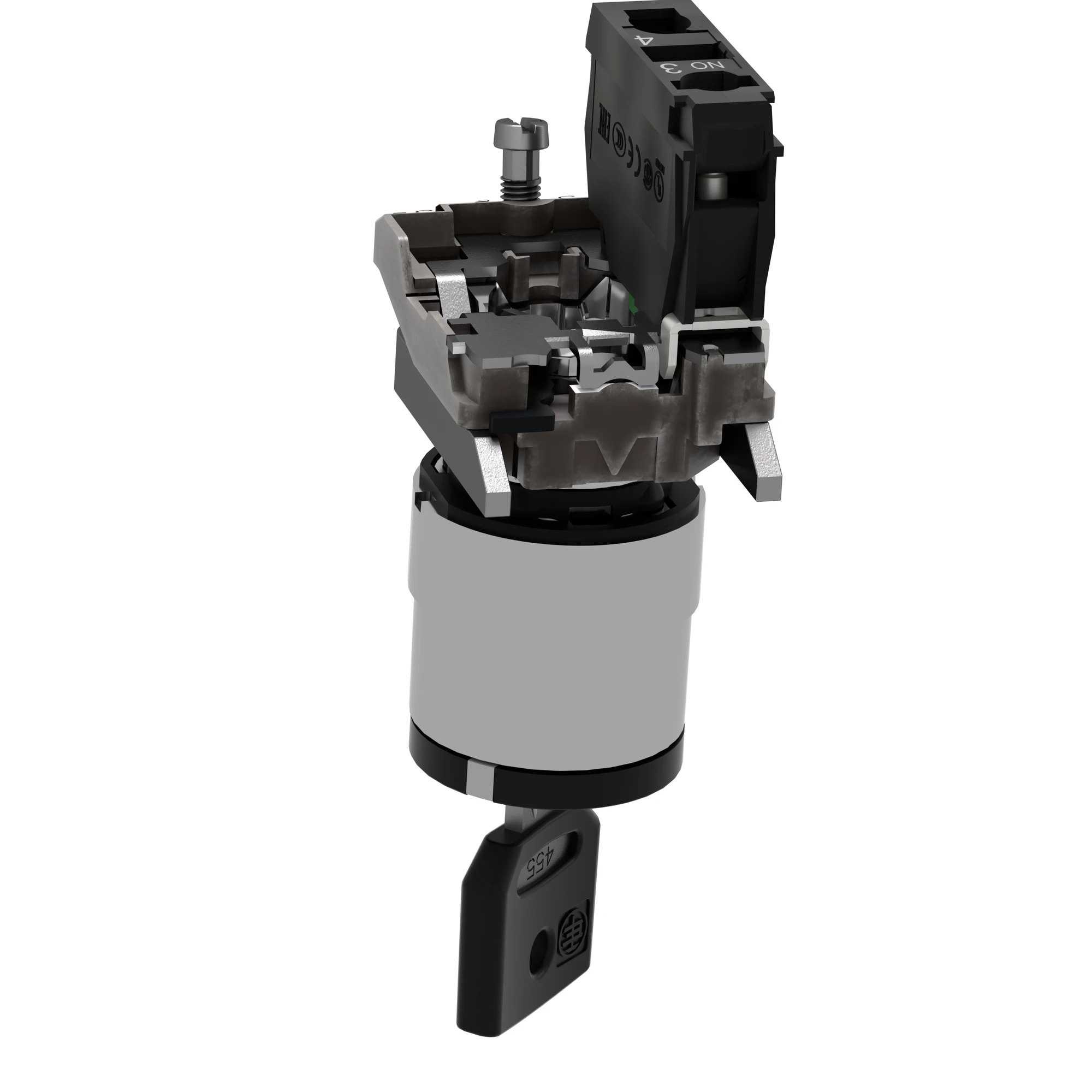 Schneider Electric XB4BG21 Key switch, Harmony XB4, metal, 22mm, black, 2 positions, latching, Ronis 455, 1 NO (img_007)