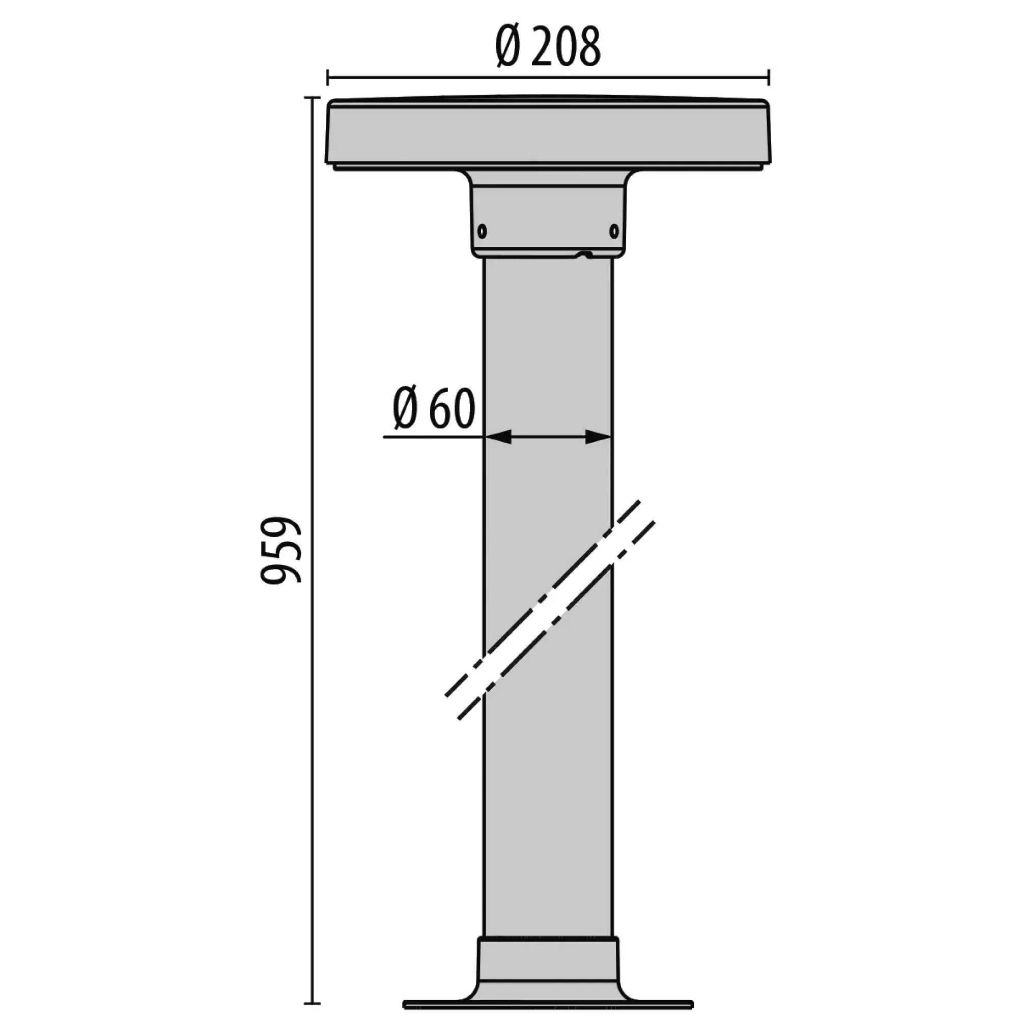 Performance iN Lighting 304089 LED-Pollerleuchte 3000K 20W statisch symmetrische extrabreite Streuoptik 304089 (img_003)