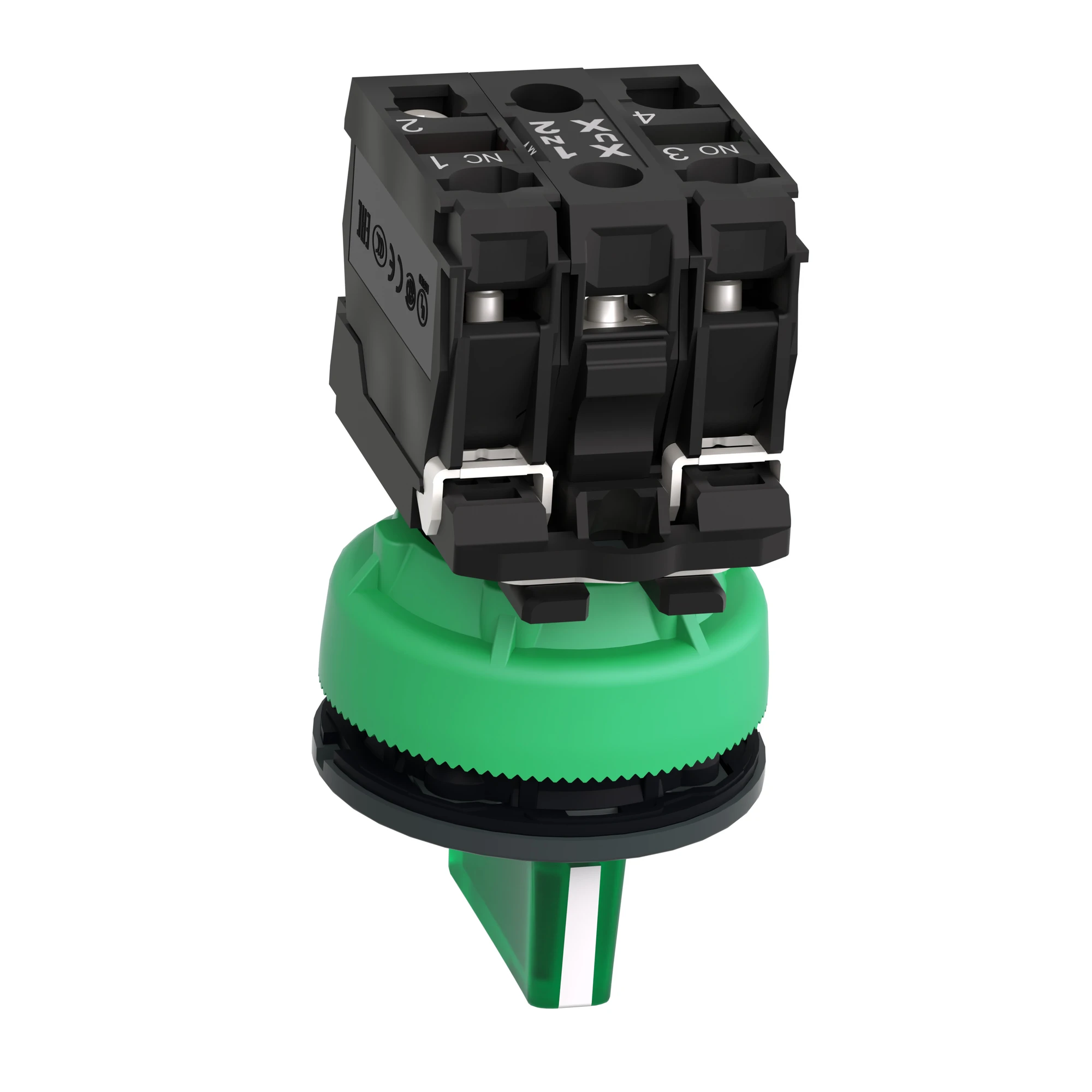 Schneider Electric XB5FK133M5 Illuminated Selector Switch, Harmony XB5F, Plastic, Green, 30mm, Universal LED, 3 Positions, 1NC + 1NO, 230-240V AC (img_008)