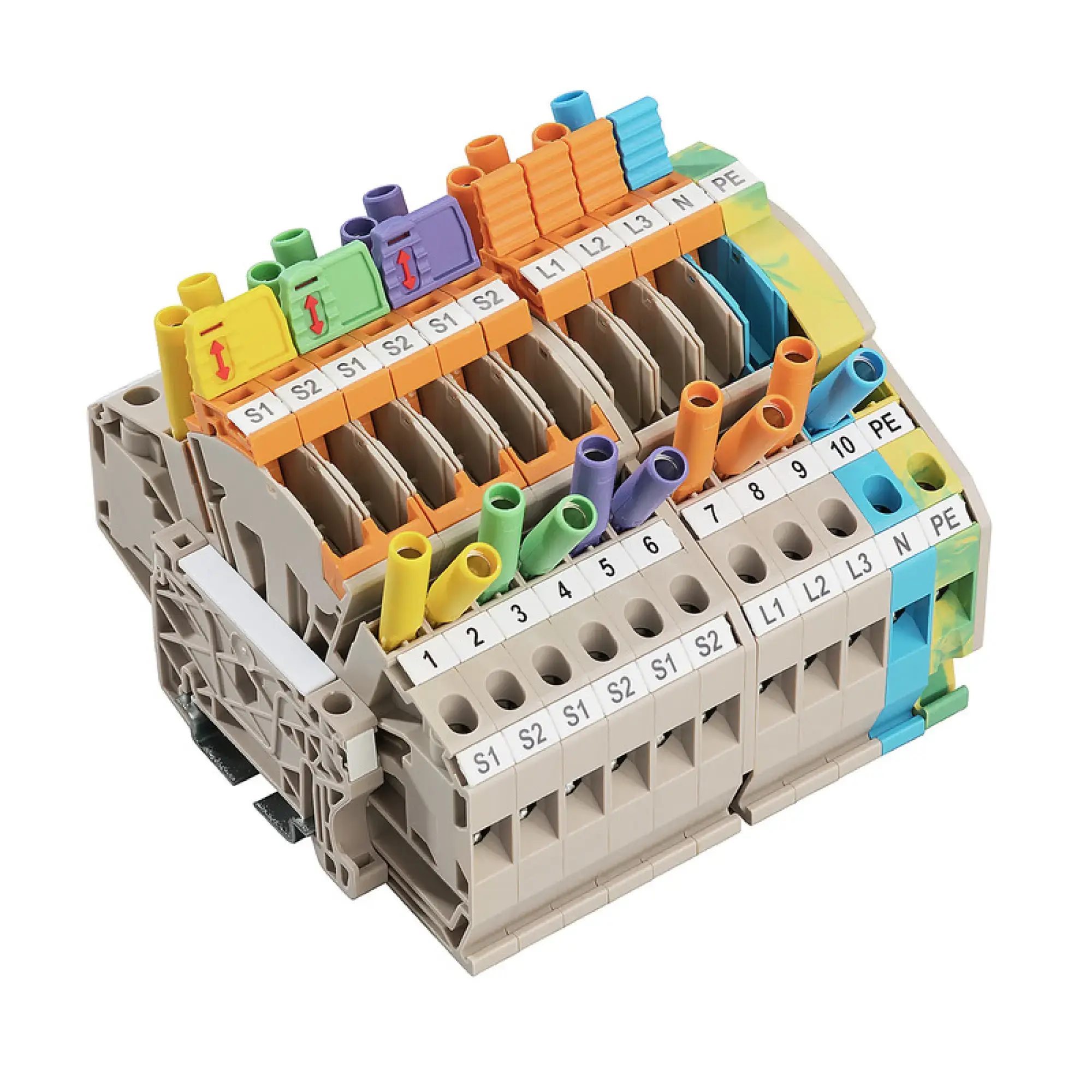 Weidmüller 8000082524 Test-disconnect terminal, dark beige, blue, Green/yellow, 6 mm², 30 A, 500 V, Number of connections: 22, Number of levels: 1 LST_CTVT_3PHASEPEWTTB (img_001) Weidmüller 8000082524 Test-disconnect terminal, dark beige, blue, Green/yellow, 6 mm², 30 A, 500 V, Number of connections: 22, Number of levels: 1 LST_CTVT_3PHASEPEWTTB (img_001)