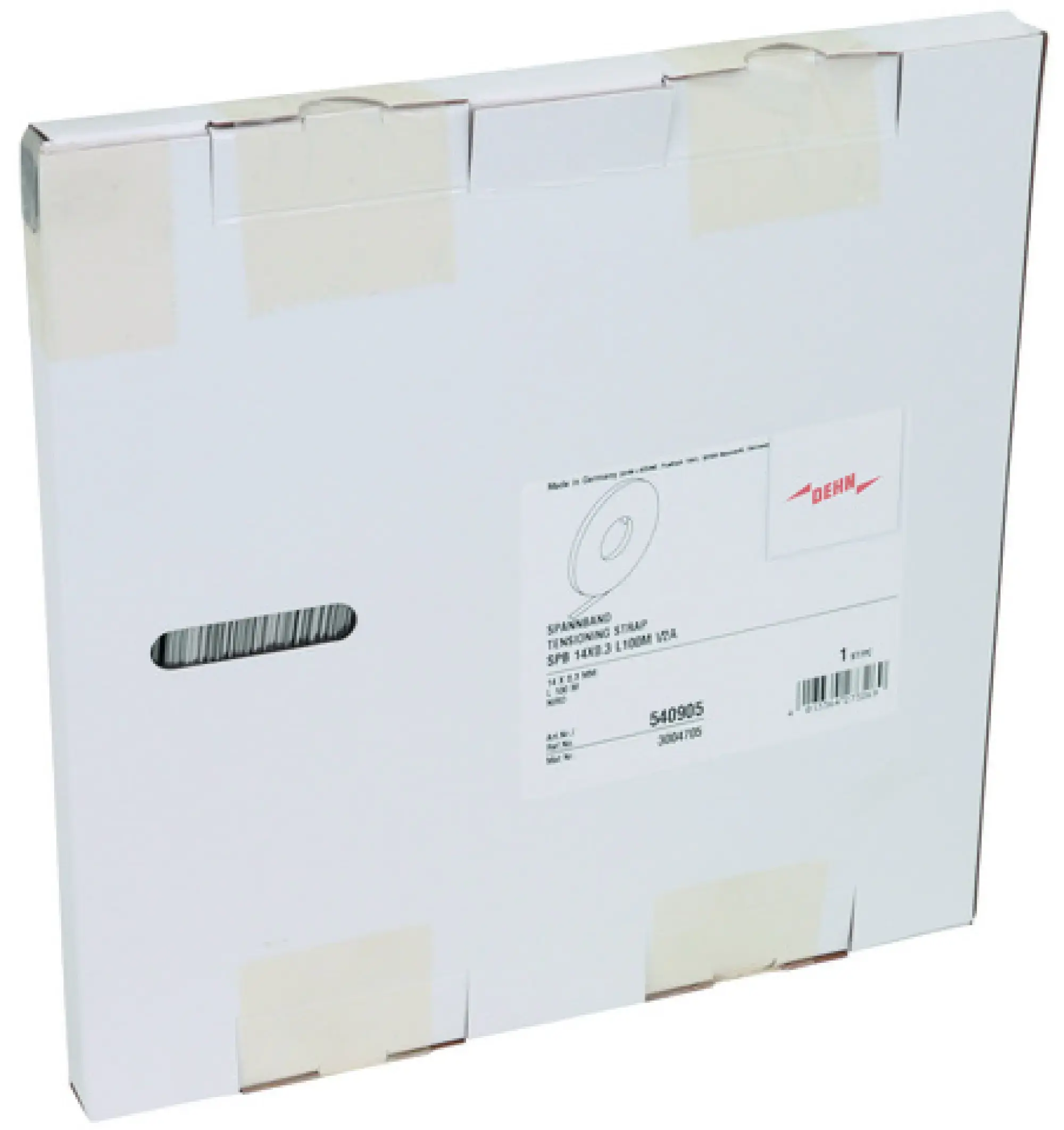 Dehn 540905 Tensioning strap, StSt, 14x0.3mm L 100m (img_001) Dehn 540905 Tensioning strap, StSt, 14x0.3mm L 100m (img_001)