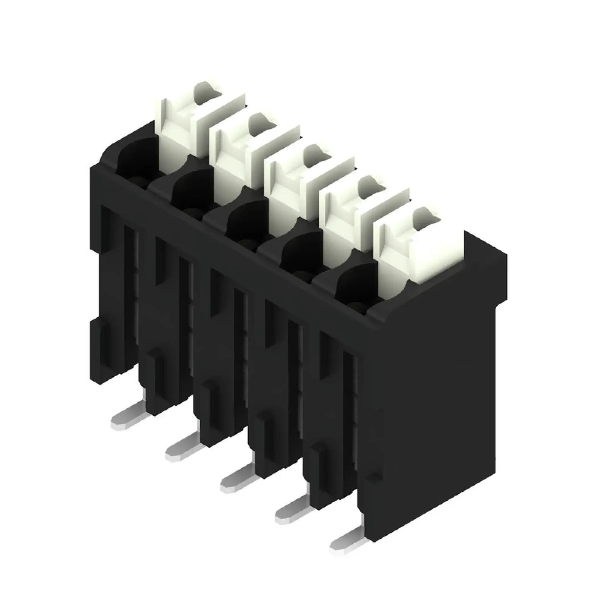 Weidmüller 1250390000 PCB terminal, 160 V, 17.5 A, Pitch in mm: 3.50, 1.5 mm², Number of poles: 5, PUSH IN with actuator, SMD solder connection, 180°, Tape (img_001) Weidmüller 1250390000 PCB terminal, 160 V, 17.5 A, Pitch in mm: 3.50, 1.5 mm², Number of poles: 5, PUSH IN with actuator, SMD solder connection, 180°, Tape (img_001)