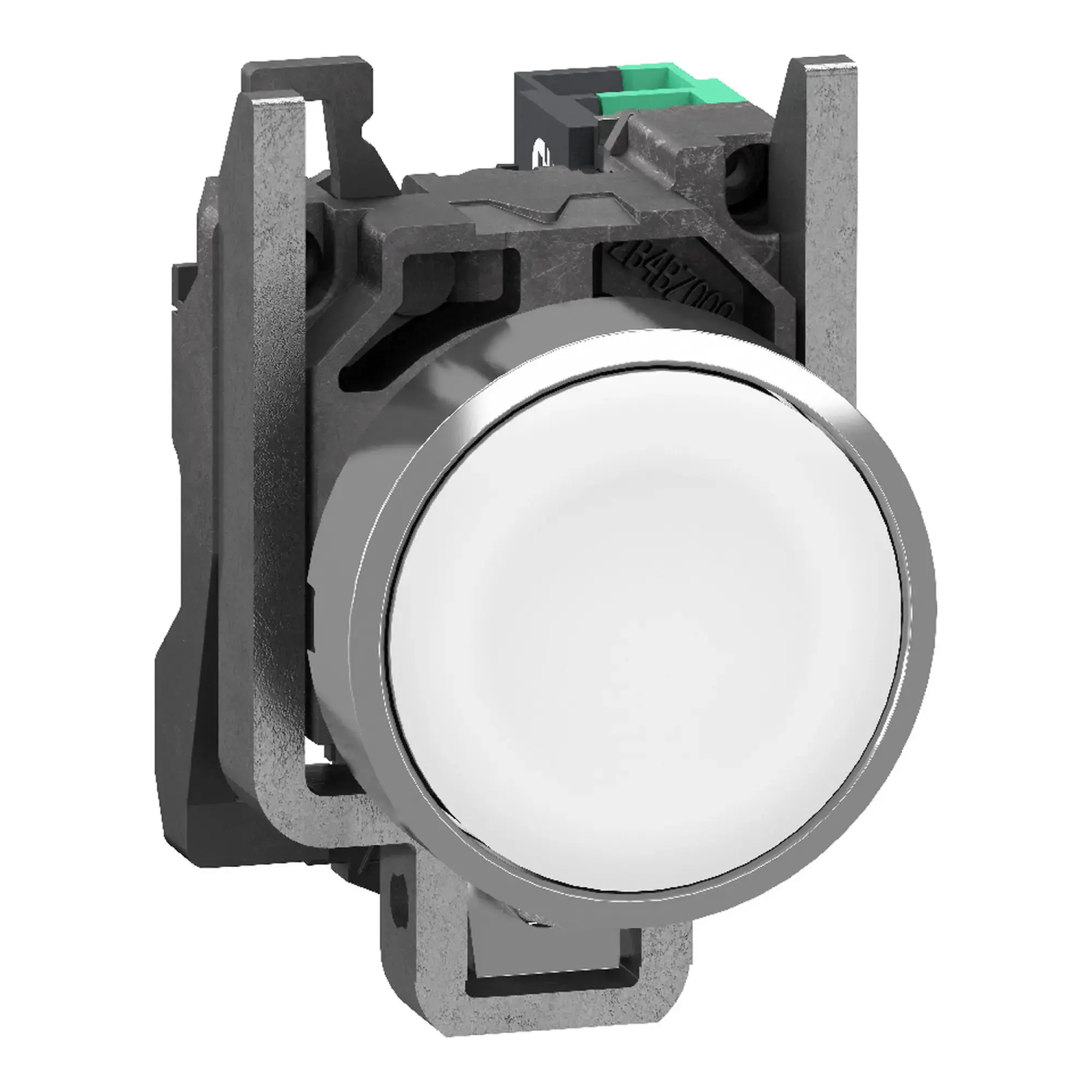 Schneider Electric XB4BA115 Drucktaster, Harmony XB4, Metall, 22mm, weiß, unbeschriftet, tastend, 1S, Push-In (img_001)