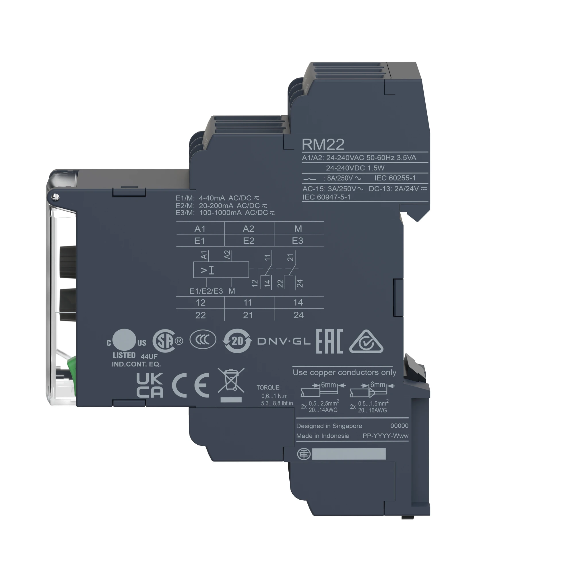 Schneider Electric RM22UA22MR Monitoring for overvoltage, 1-100 VAC/DC, 24-240VAC/DC, 2 W (img_006)