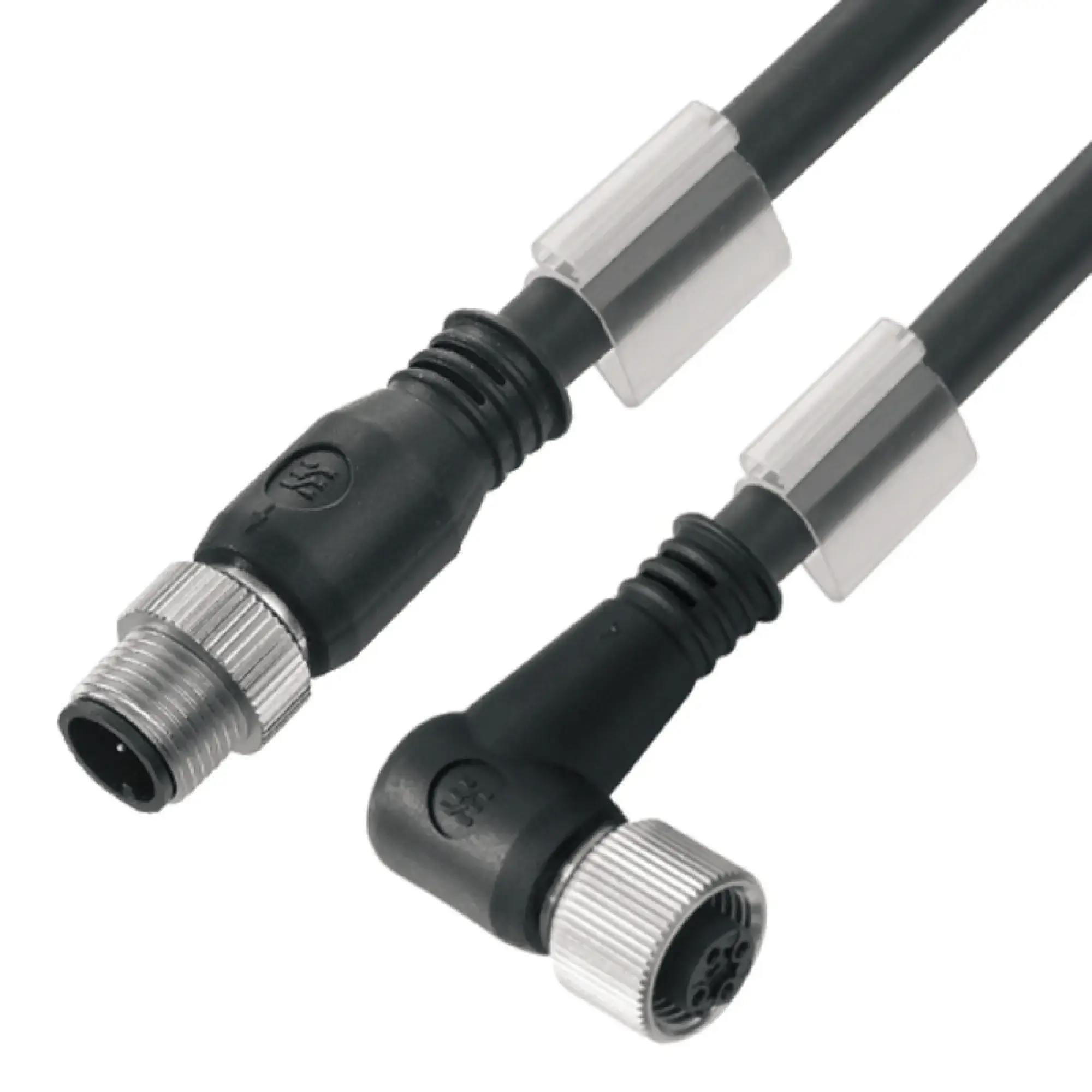 Weidmüller 1059540150 Sensor-actuator Cable (assembled), Connecting line, M12 / M12, Number of poles: 5, pin, straight - socket, 90&deg;, LED: No, Cable length: 1.5 m, Shie (img_001)