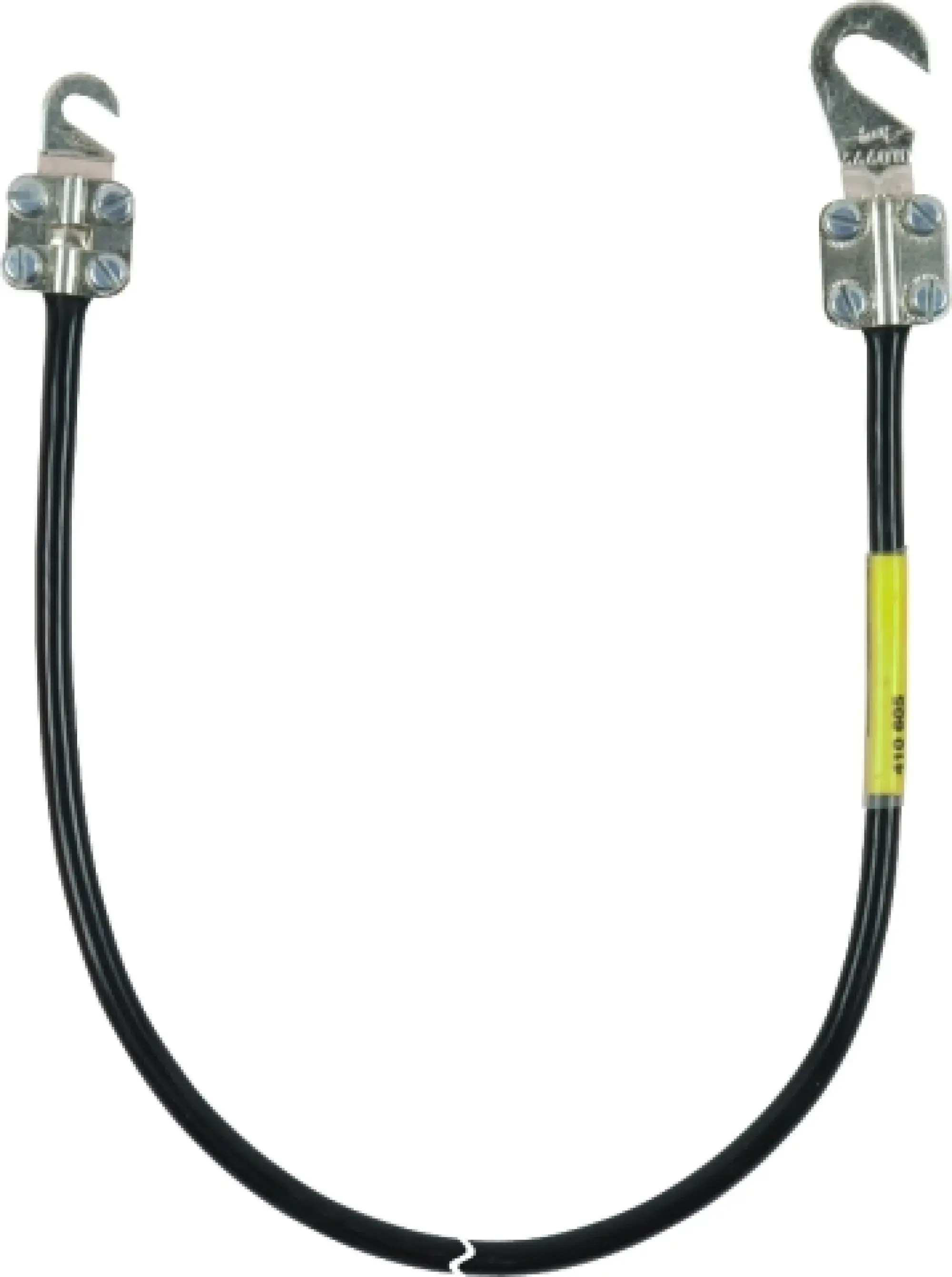 Dehn 410605 Earthing cable 10mm² / L 0.5m black w. 1 open cable lug (B) M8/10 a. (A) M5/6 (img_001) Dehn 410605 Earthing cable 10mm² / L 0.5m black w. 1 open cable lug (B) M8/10 a. (A) M5/6 (img_001)