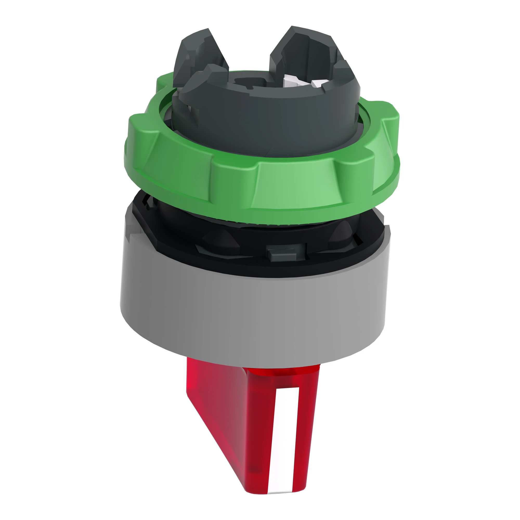 Schneider Electric ZB5AK1843C0 Pilot light selector switch, front element, Harmony XB5, plastic, 22mm, red, for universal LED, 3 positions, momentary right (img_007)