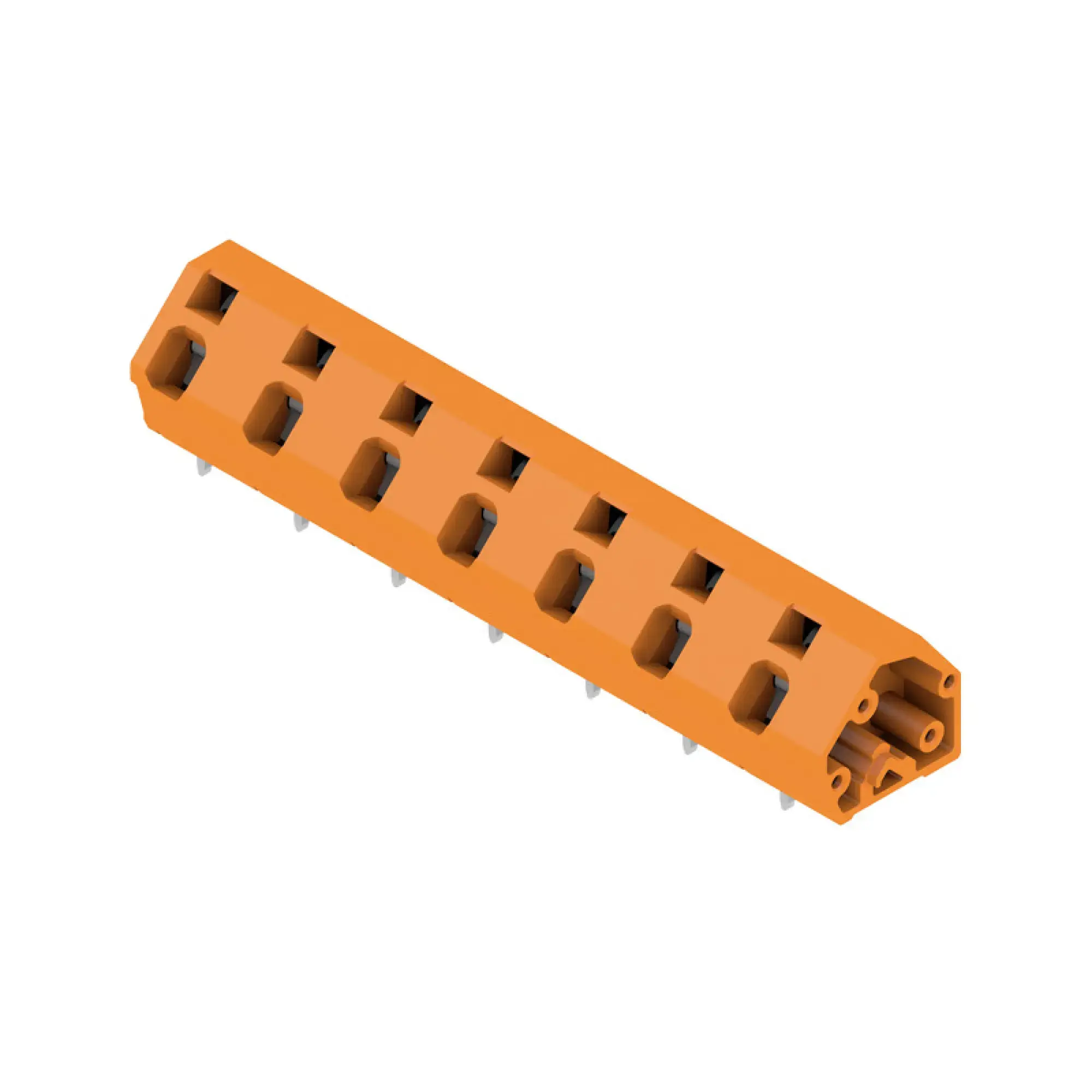 Weidmüller 1953520000 PCB terminal, 1000 V, 24 A, Pitch in mm: 10.00, 2.5 mm², Number of poles: 7, Tension-clamp connection, THT solder connection, 135°, Box (img_001)