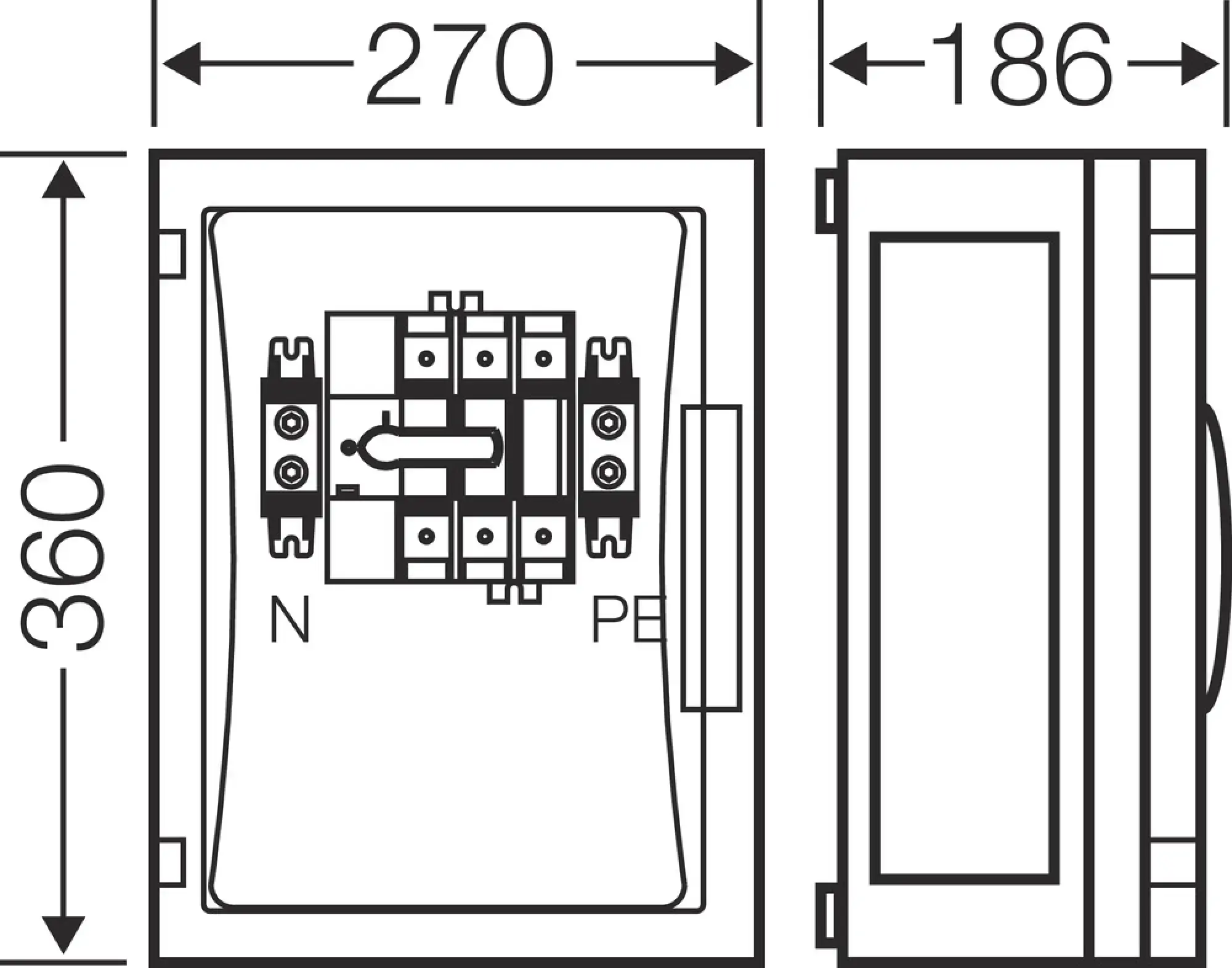 Hensel 68000031 ENYSTAR-Lastschaltergehäuse 160 A, 3polig + PE + N FP 5211 (img_003)