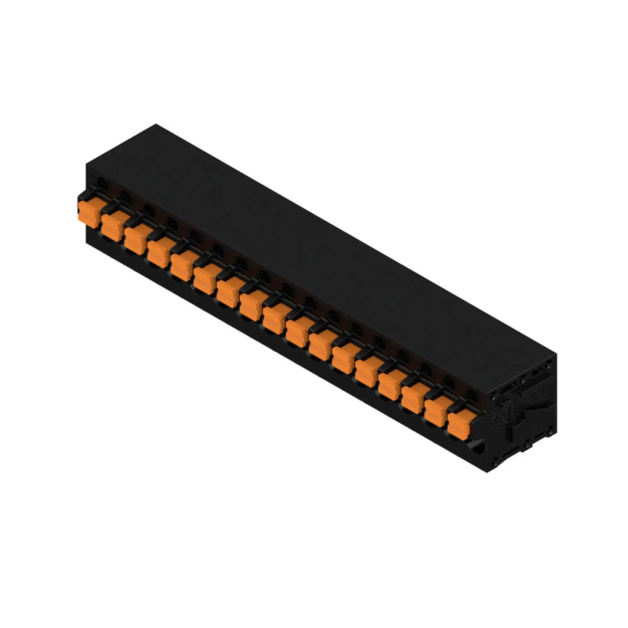 Weidmüller 1425970000 PCB terminal, 320 V, 24 A, Pitch in mm: 5.08, 2.5 mm², Number of poles: 17, PUSH IN with actuator, THT solder connection, 90°, Box (img_001)