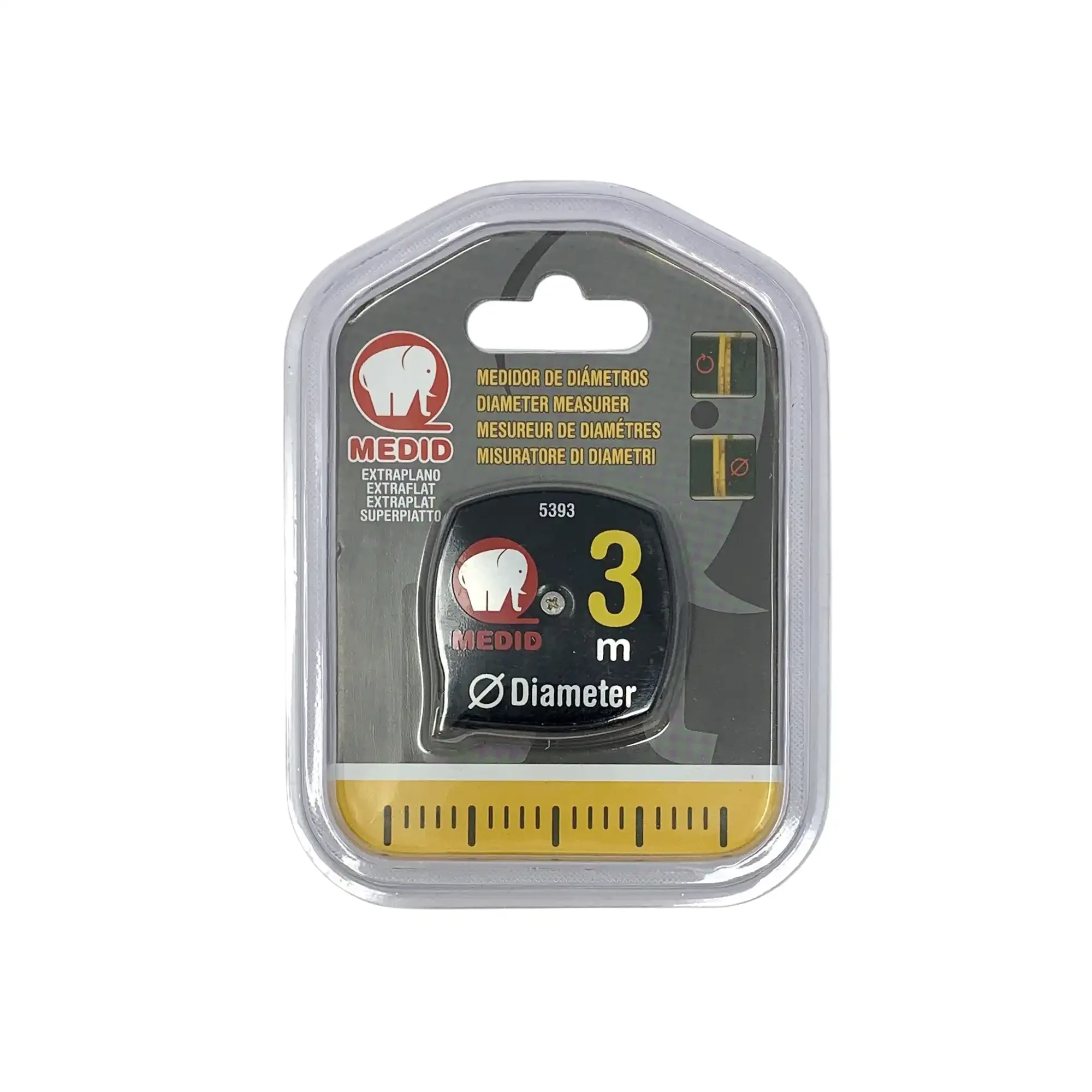 MEDID 5393 Extra flat roller tape measure for measuring diameters in blown packaging 3m x 17mm (img_002)