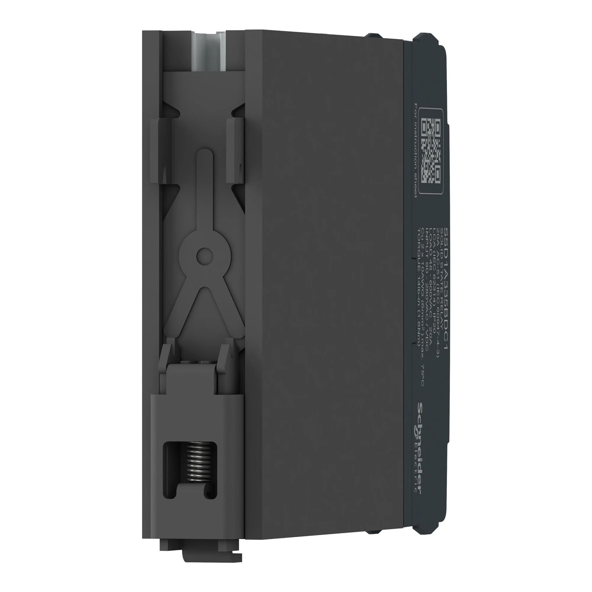 Schneider Electric SSD1A320M7C1 Semiconductor relay, DIN rail, E: 90-280VAC/DC, A: 48-600VAC, 20A, 1ph, zero voltage switching (img_002)