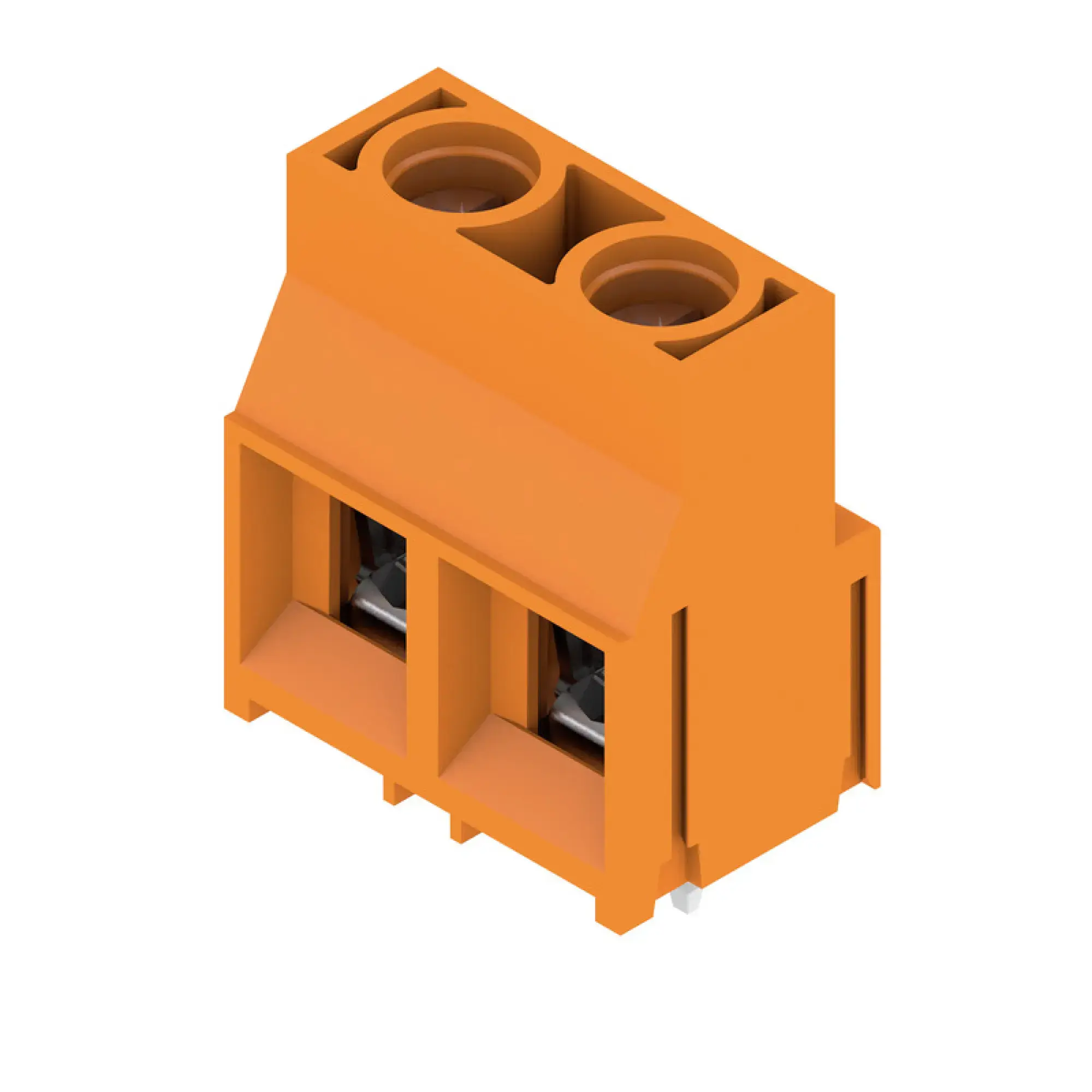 Weidmüller 1724680000 PCB terminal, 1000 V, 32 A, Pitch in mm: 9.52, 6 mm², Number of poles: 2, Clamping yoke connection, THT solder connection, 90°, Box (img_001)