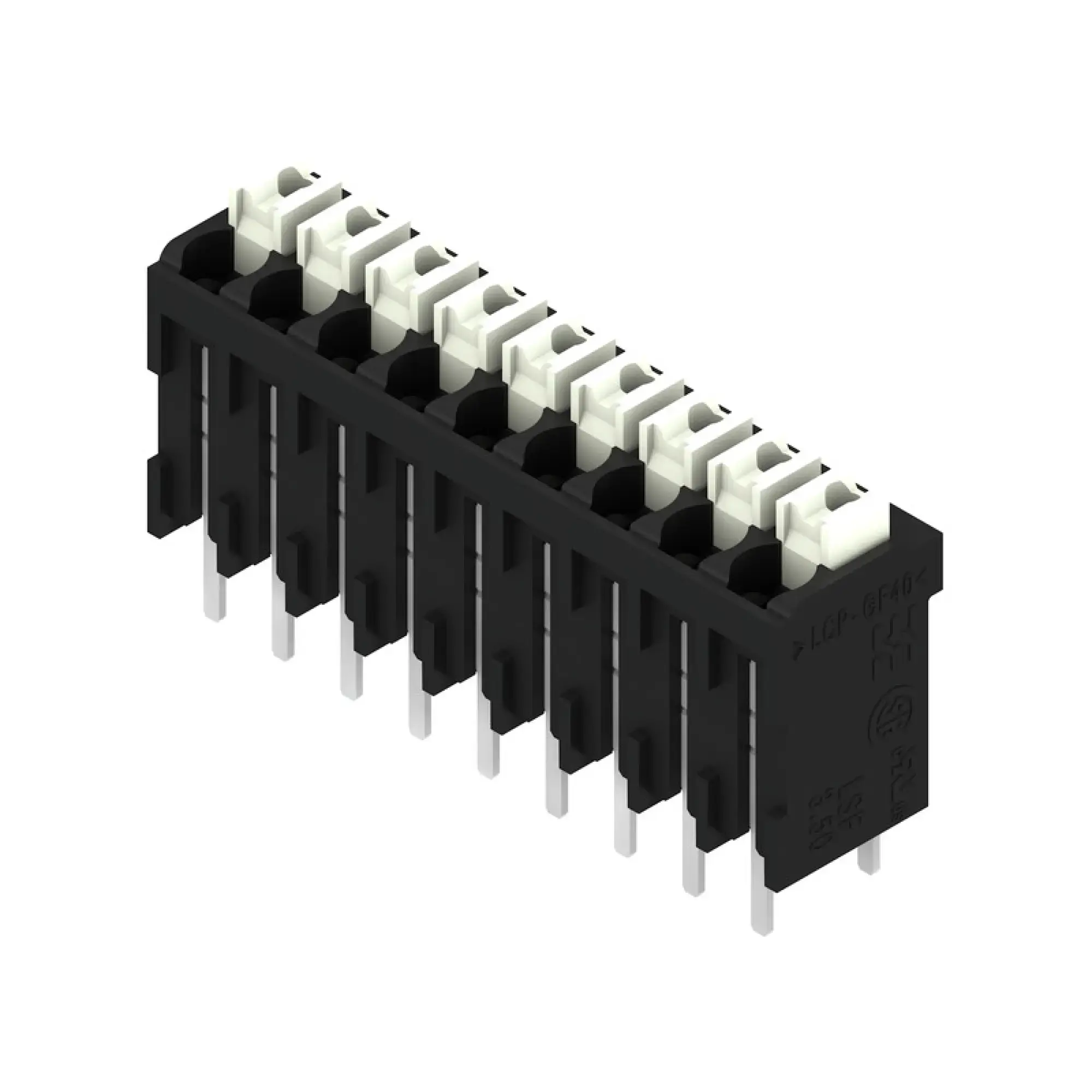 Weidmüller 1874620000 PCB terminal, 160 V, 17.5 A, Pitch in mm: 3.50, 1.5 mm², Number of poles: 9, PUSH IN with actuator, THT/THR solder connection, 180°, Tape (img_001) Weidmüller 1874620000 PCB terminal, 160 V, 17.5 A, Pitch in mm: 3.50, 1.5 mm², Number of poles: 9, PUSH IN with actuator, THT/THR solder connection, 180°, Tape (img_001)