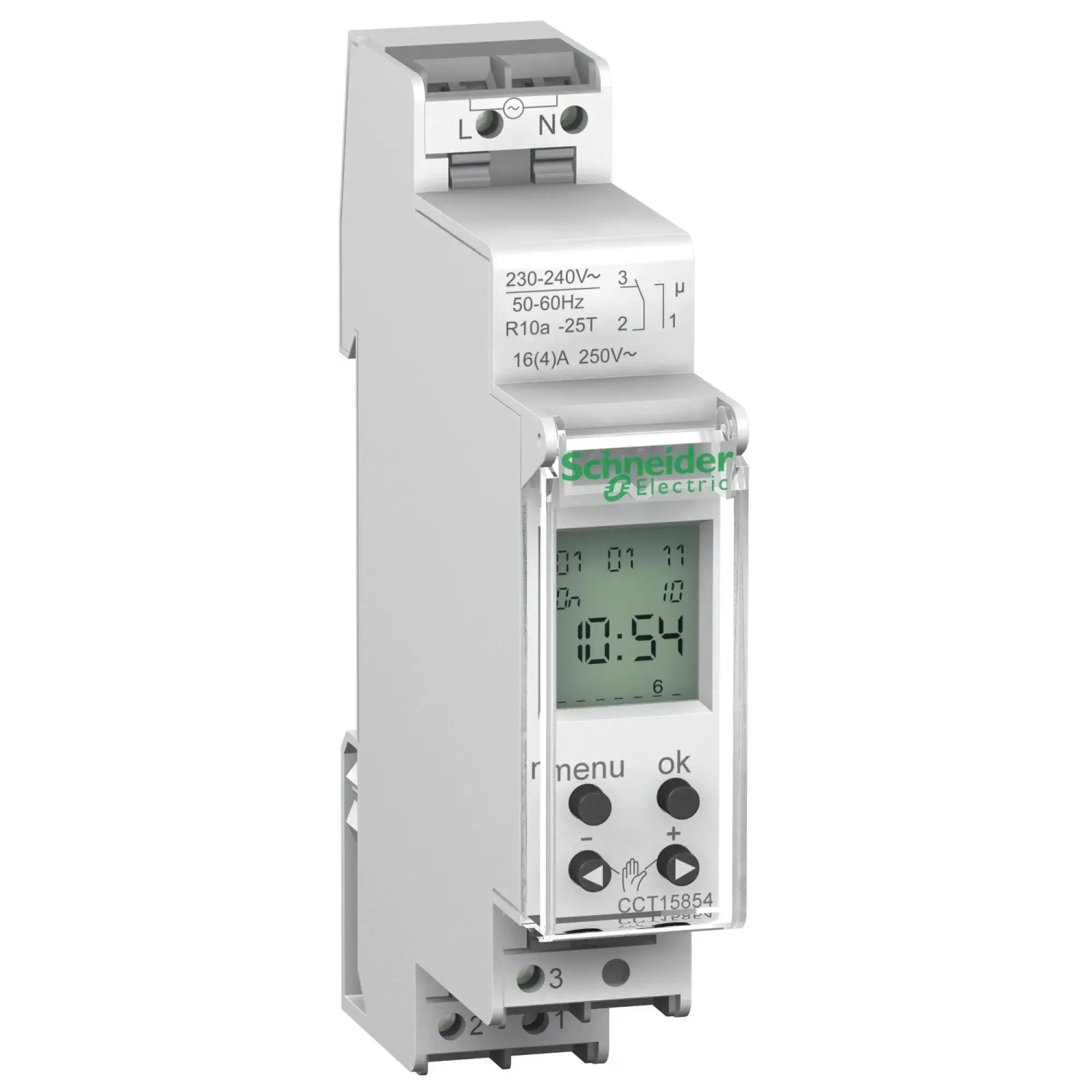Schneider Electric CCT15854 Acti9 IHP 1C Digital Time Switch, 1 TE, 24 hrs and/or 7 days programming (img_002) Schneider Electric CCT15854 Acti9 IHP 1C Digital Time Switch, 1 TE, 24 hrs and/or 7 days programming (img_002)