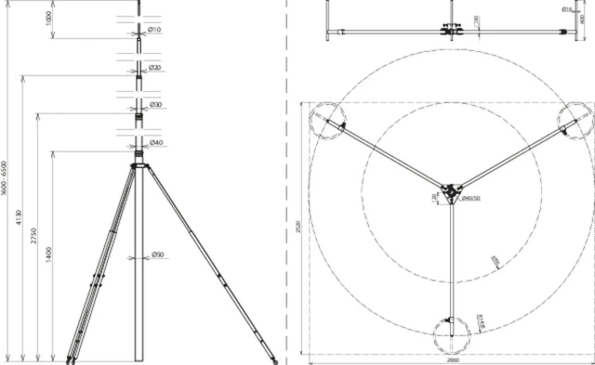 Dehn 105713 -SET-tele. air-term. rod w. brace L6.5m Al & tripod R 1435 mm HDG st (St/tZn) (img_004) Dehn 105713 -SET-tele. air-term. rod w. brace L6.5m Al & tripod R 1435 mm HDG st (St/tZn) (img_004)