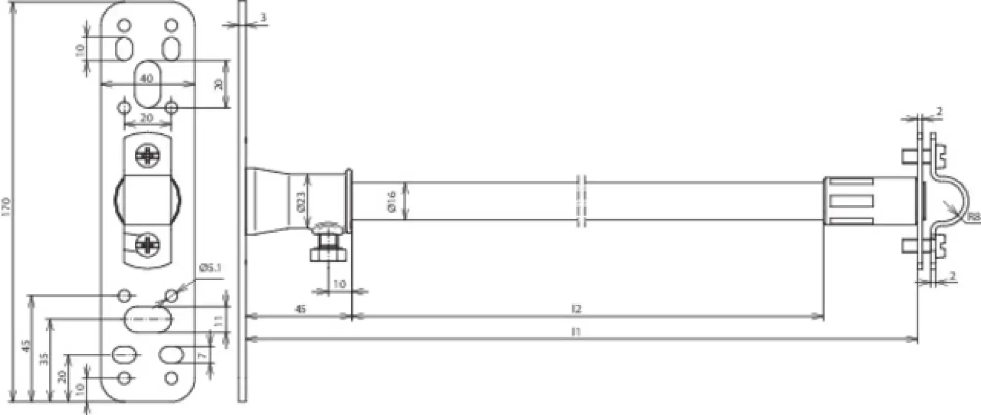 Dehn 106120 DEHNiso spacer f. Rd 16mm L 690mm w. fixing plate (img_002)