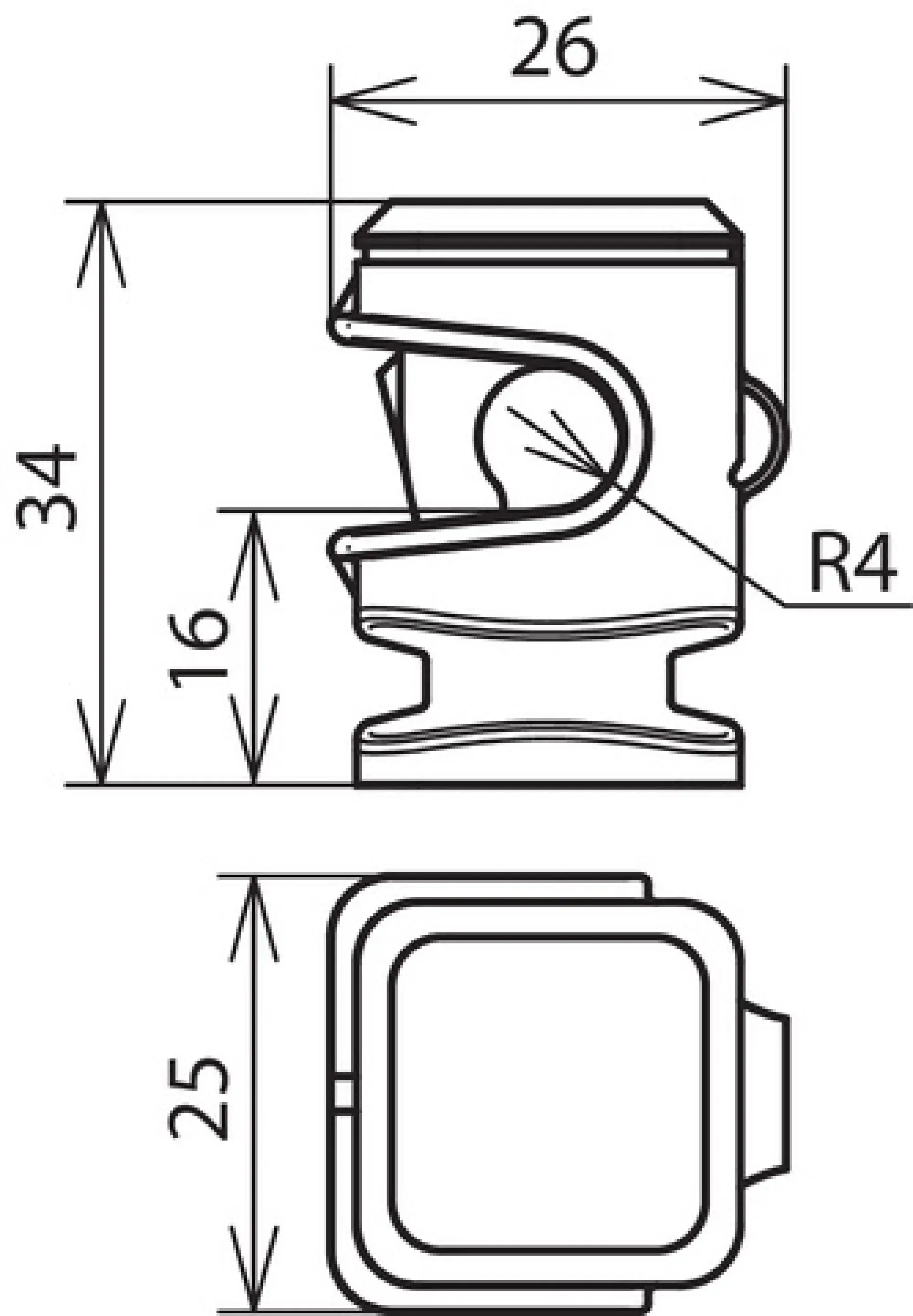 Dehn 204007 Conductor holder DEHNsnap plastic brown H 16mm f. Rd 8mm with M6 thread (img_002)