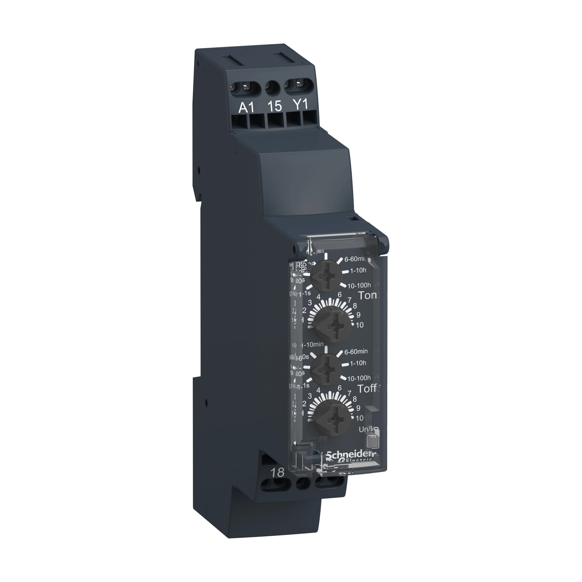 Schneider Electric RE17RLMUS Time Relay Pulse Generator/Flasher, 0.1 s-100 h, Relay 1W, 24 VDC/24-240VAC, Spring-cage (img_001) Schneider Electric RE17RLMUS Time Relay Pulse Generator/Flasher, 0.1 s-100 h, Relay 1W, 24 VDC/24-240VAC, Spring-cage (img_001)