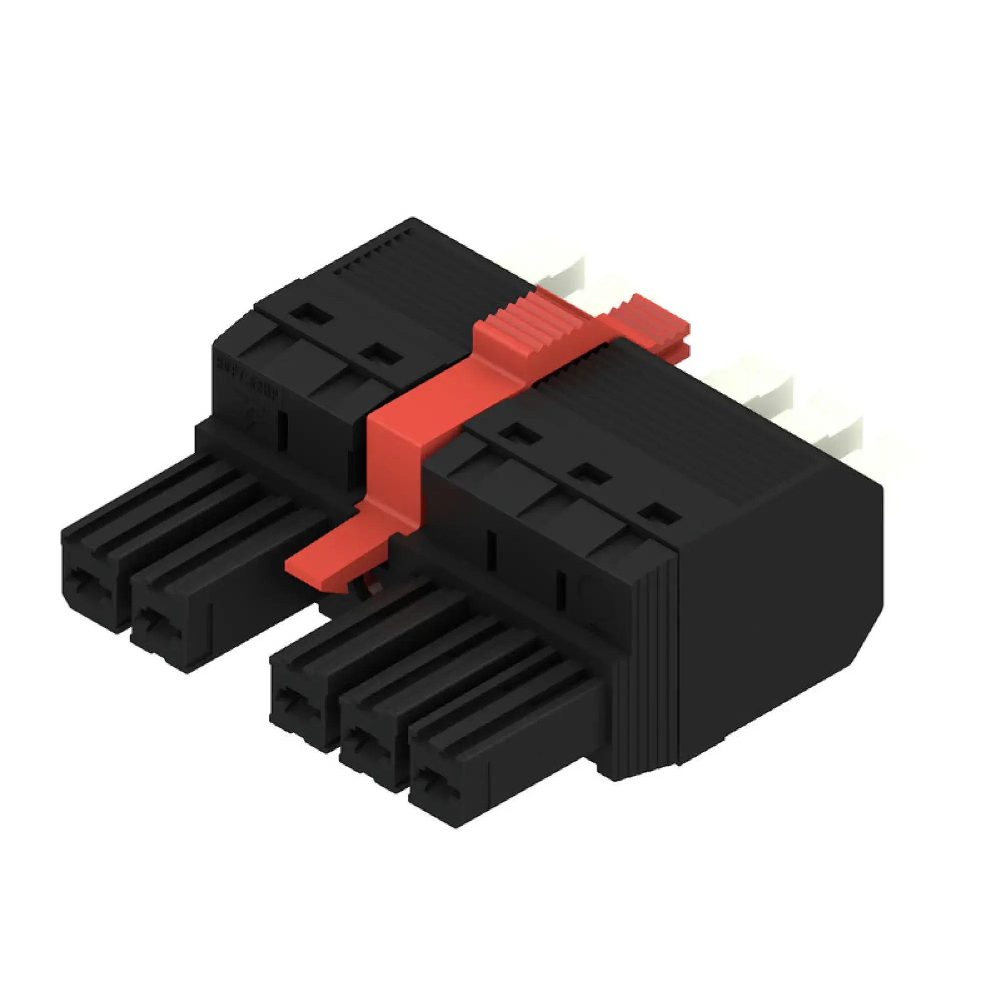 Weidmüller 2549390000 PCB connector (wire connection), 1000 V, 41 A, Pitch in mm: 7.62, 6 mm², Number of poles: 5, PUSH IN with actuator, Box (img_001) Weidmüller 2549390000 PCB connector (wire connection), 1000 V, 41 A, Pitch in mm: 7.62, 6 mm², Number of poles: 5, PUSH IN with actuator, Box (img_001)