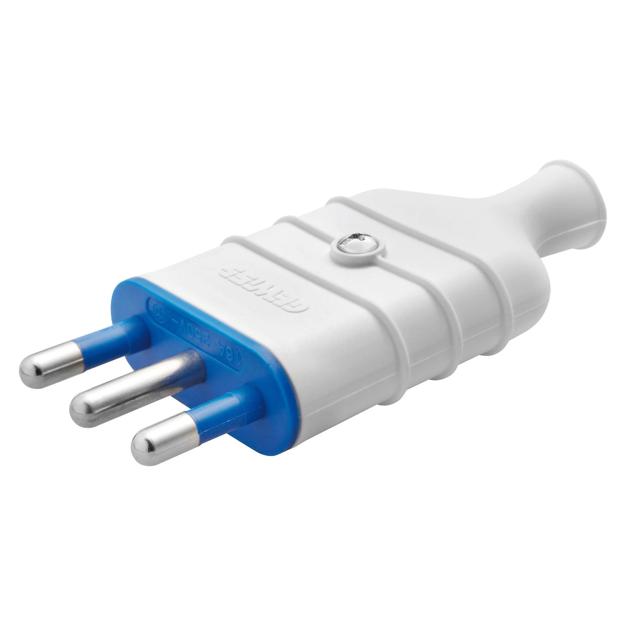GEWISS GW28005 PORTABLE PLUG - STRAIGHT - ITALIAN STANDARD - 2P+E 16A 250V ac - TYPE S17 - WHITE (img_001)