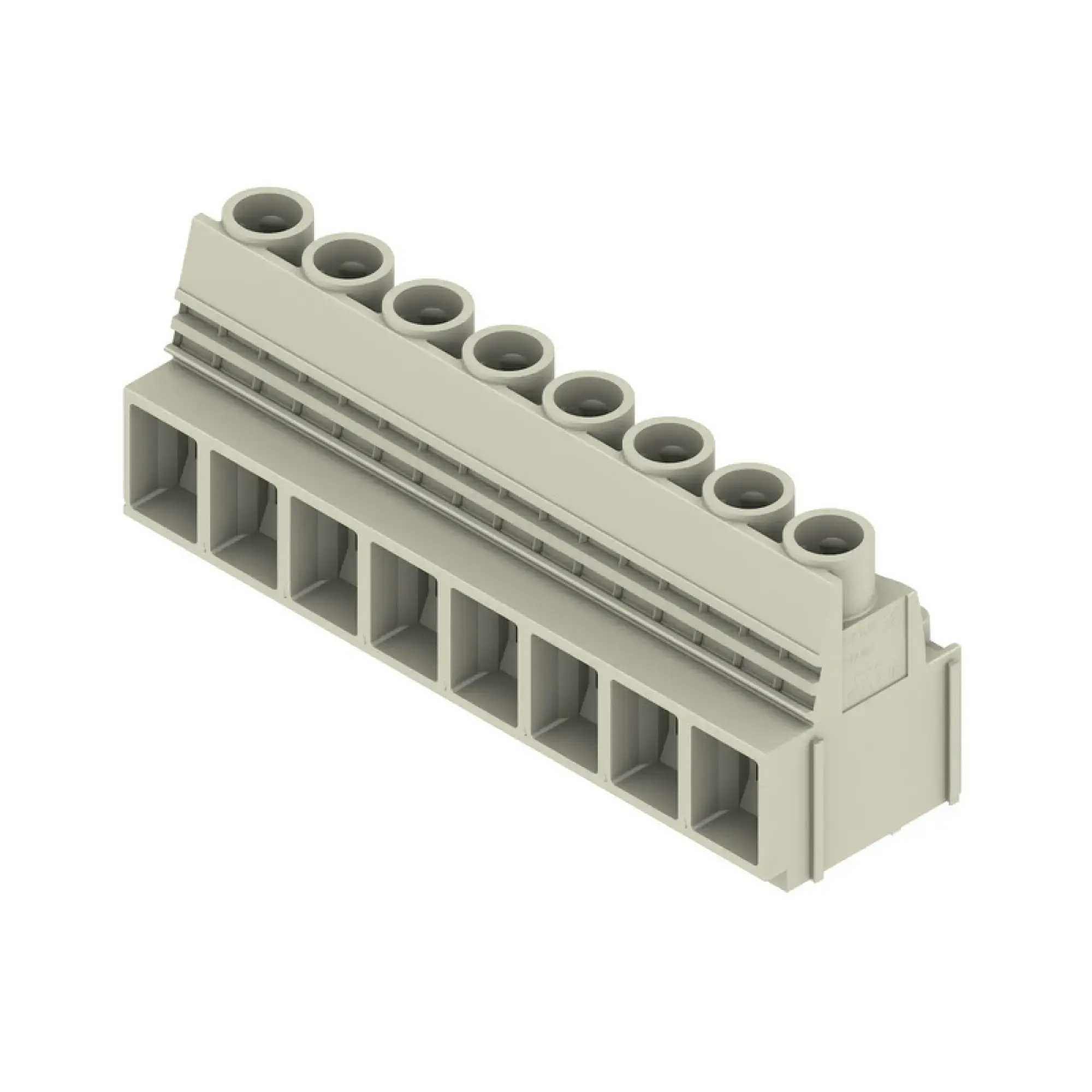 Weidmüller 2014390000 PCB terminal, 1000 V, 76 A, Pitch in mm: 10.16, 16 mm², Number of poles: 8, Clamping yoke connection, THT solder connection, 90°, Box (img_001)
