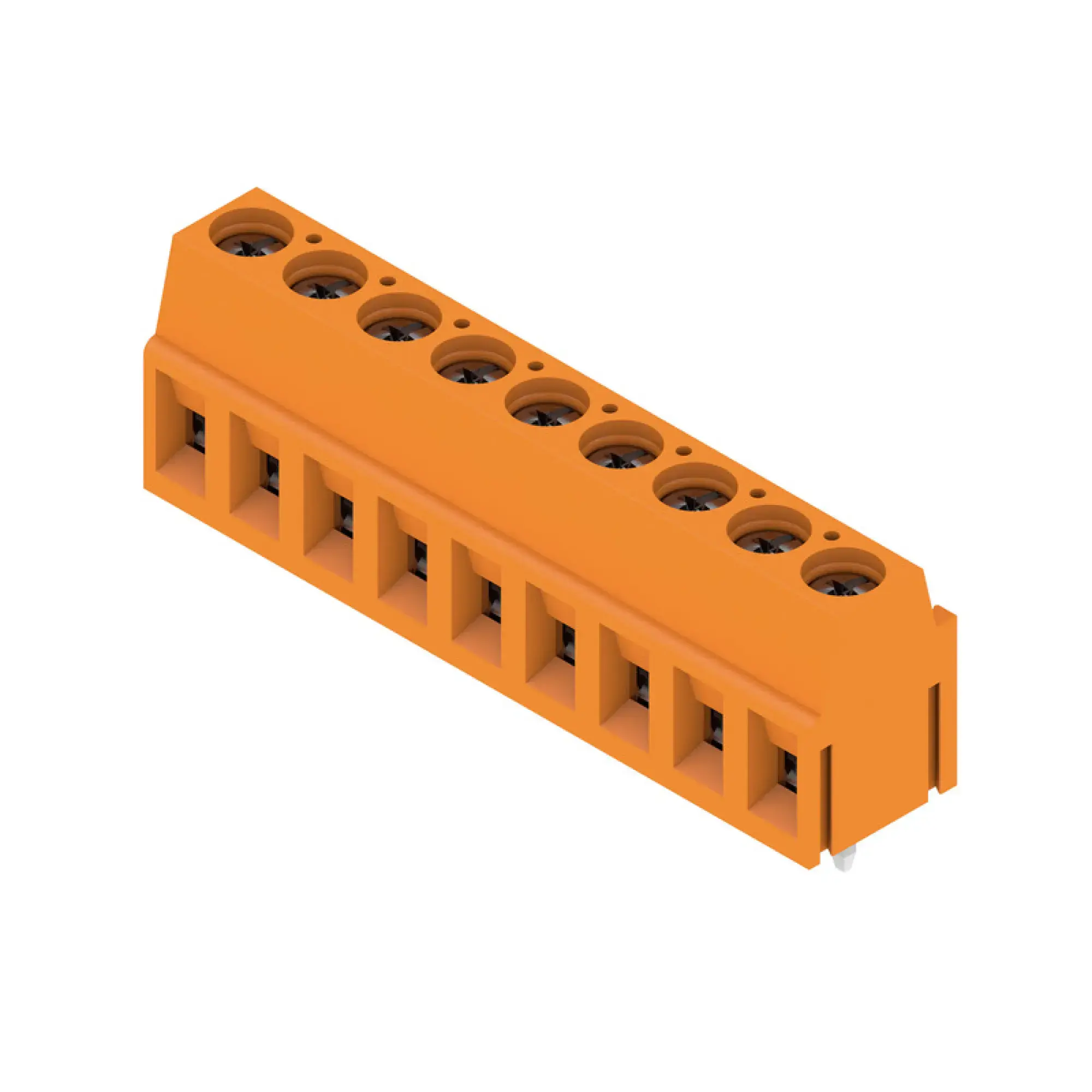 Weidmüller 1845350000 PCB terminal, 320 V, 17.5 A, Pitch in mm: 5.00, 2.5 mm², Number of poles: 9, Clamping yoke connection, THT solder connection, 90°, Box (img_001)