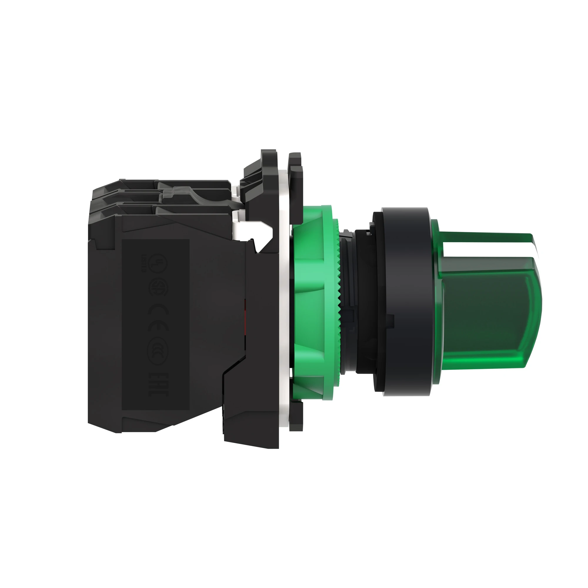 Schneider Electric XB5AK123M5 Illuminated Selector Switch, Harmony XB5, Plastic, Green, 22mm, Universal LED, 2 Positions, 1NO + 1NC, 230-240V AC (img_004)