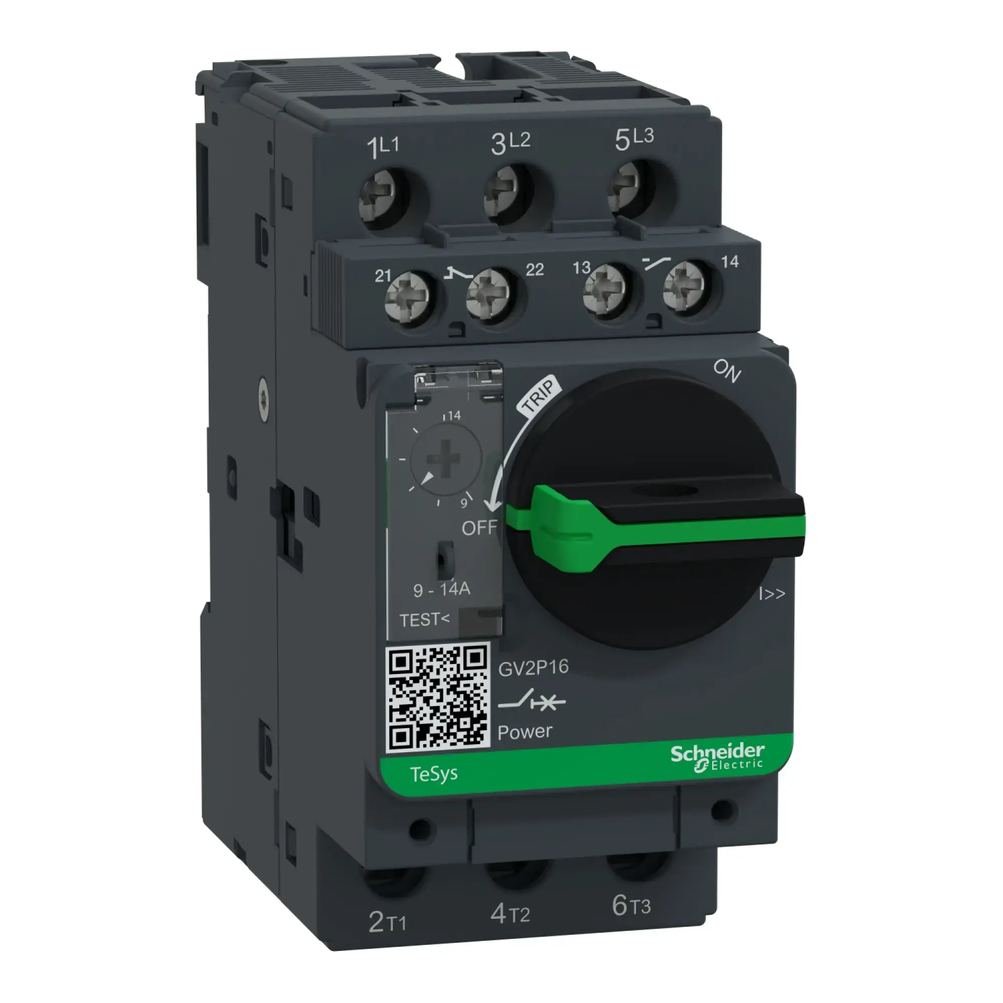 Schneider Electric GV2P16AE11TQ Motor Protection Circuit Breaker GV2-P, 9-14A, 3p 3d, Thermomagnetic Trip (img_002)