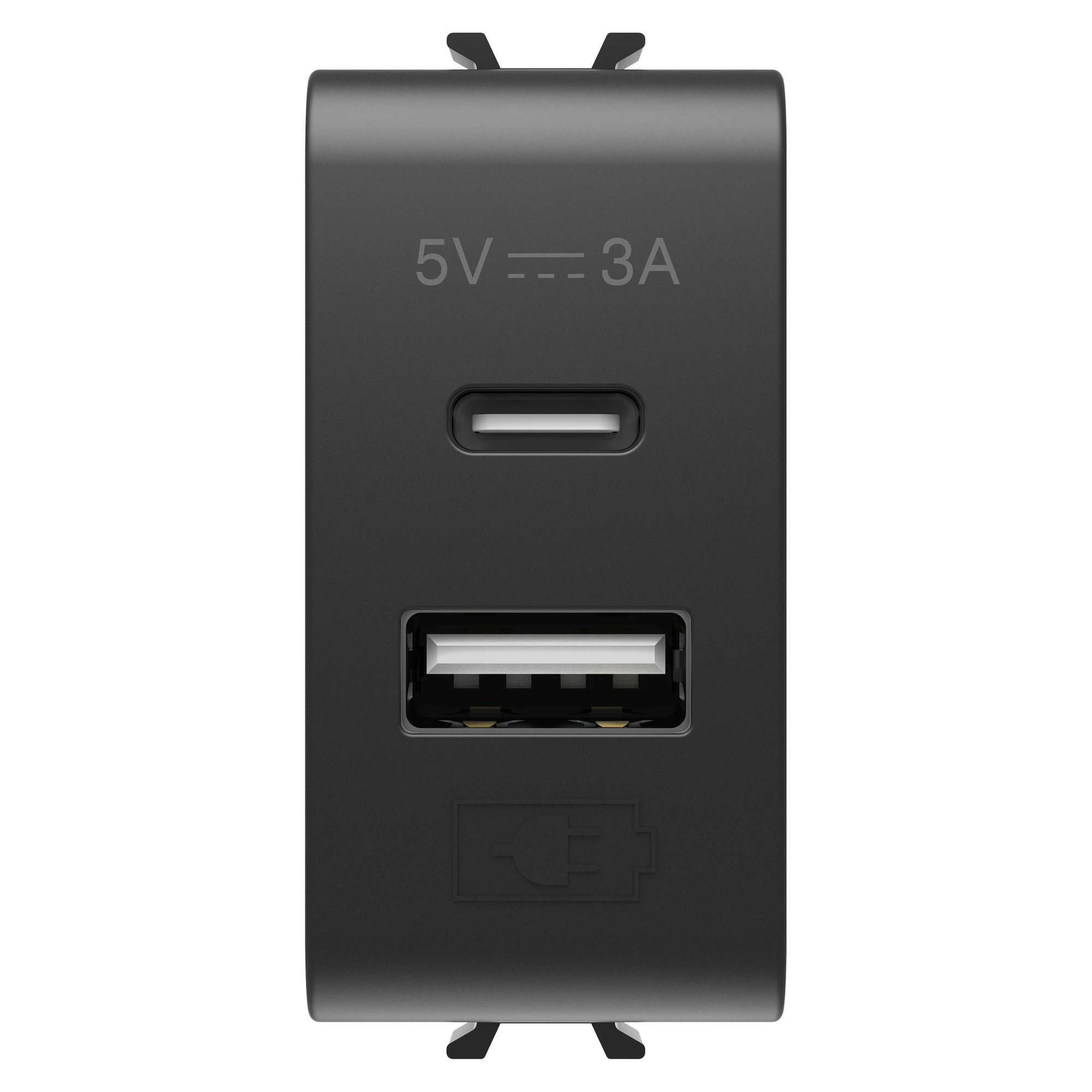 GEWISS GW12449 USB-Netzteil 2fach Typ A+A schwarz (img_001) GEWISS GW12449 USB-Netzteil 2fach Typ A+A schwarz (img_001)