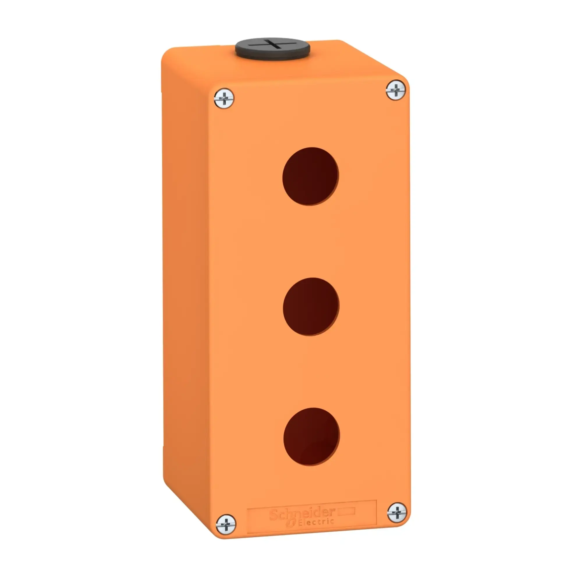 Schneider Electric XAPO3503 Empty enclosure XAP, metal, orange, for 3x22mm, 80x175x77, M25 (img_002)