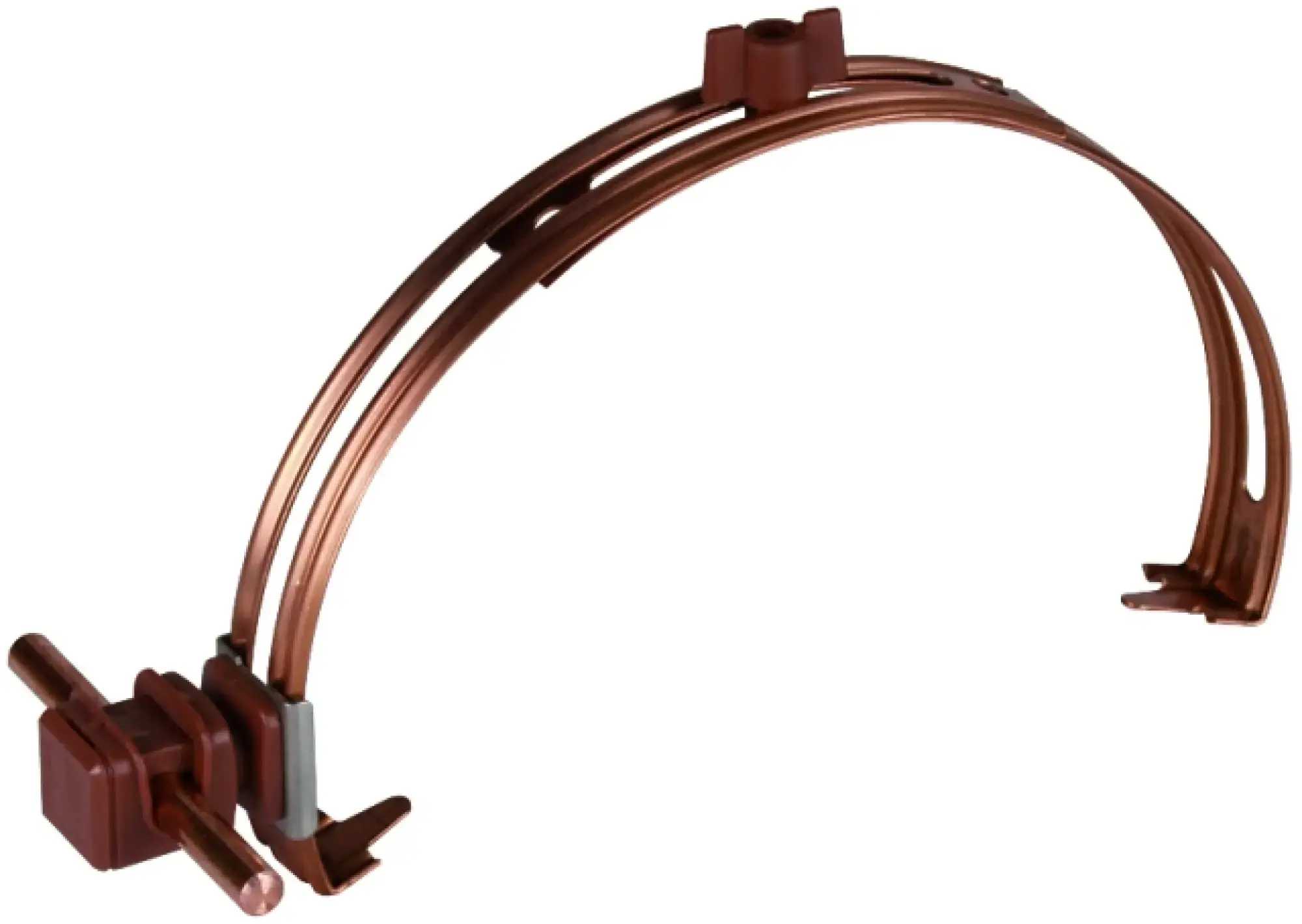 Dehn 204107 Roof cond. holder adjust. StSt/galCu w. DEHNsnap H 16mm plastic brown f. Rd 8mm (img_001)