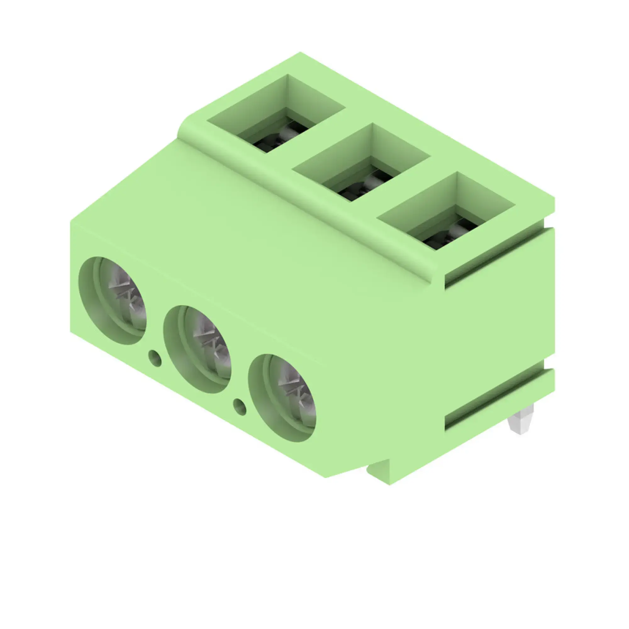 Weidmüller 1716170000 PCB terminal, 320 V, 17.5 A, Pitch in mm: 5.08, 2.5 mm², Number of poles: 3, Clamping yoke connection, THT solder connection, 180°, Box (img_001)