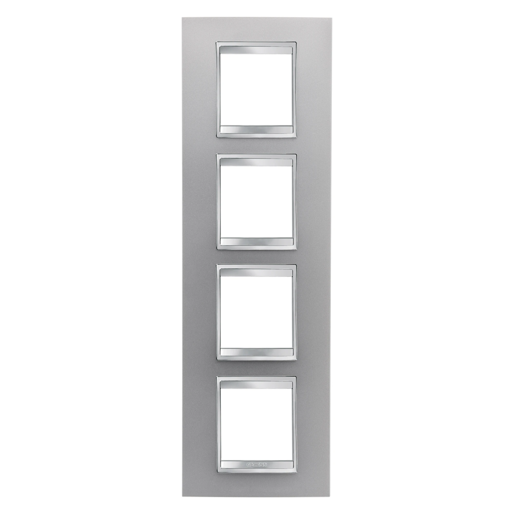 GEWISS GW16229VT LUX INTERNATIONAL PLATE - IN PAINTED TECHNOPOLYMER - 2+2+2+2 MODULES VERTICAL - TITANIUM - CHORUSMART (img_001)