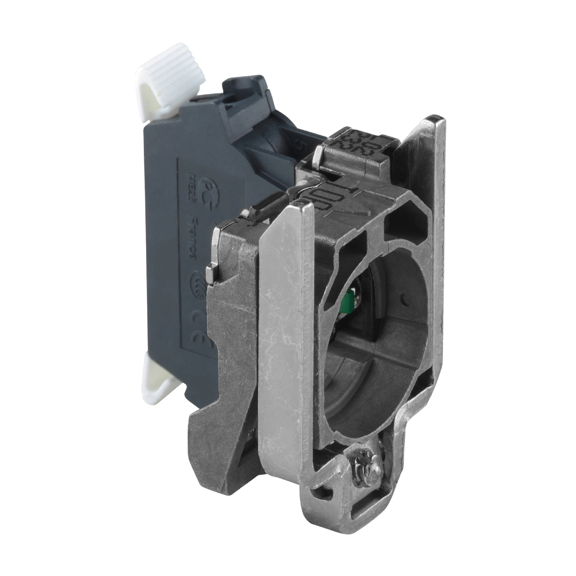 Schneider Electric ZB4BZ1015 Auxiliary contact block with mounting flange, Harmony XB4, metal, 22mm, 30mm, 1S, Spring Clamp (img_001)