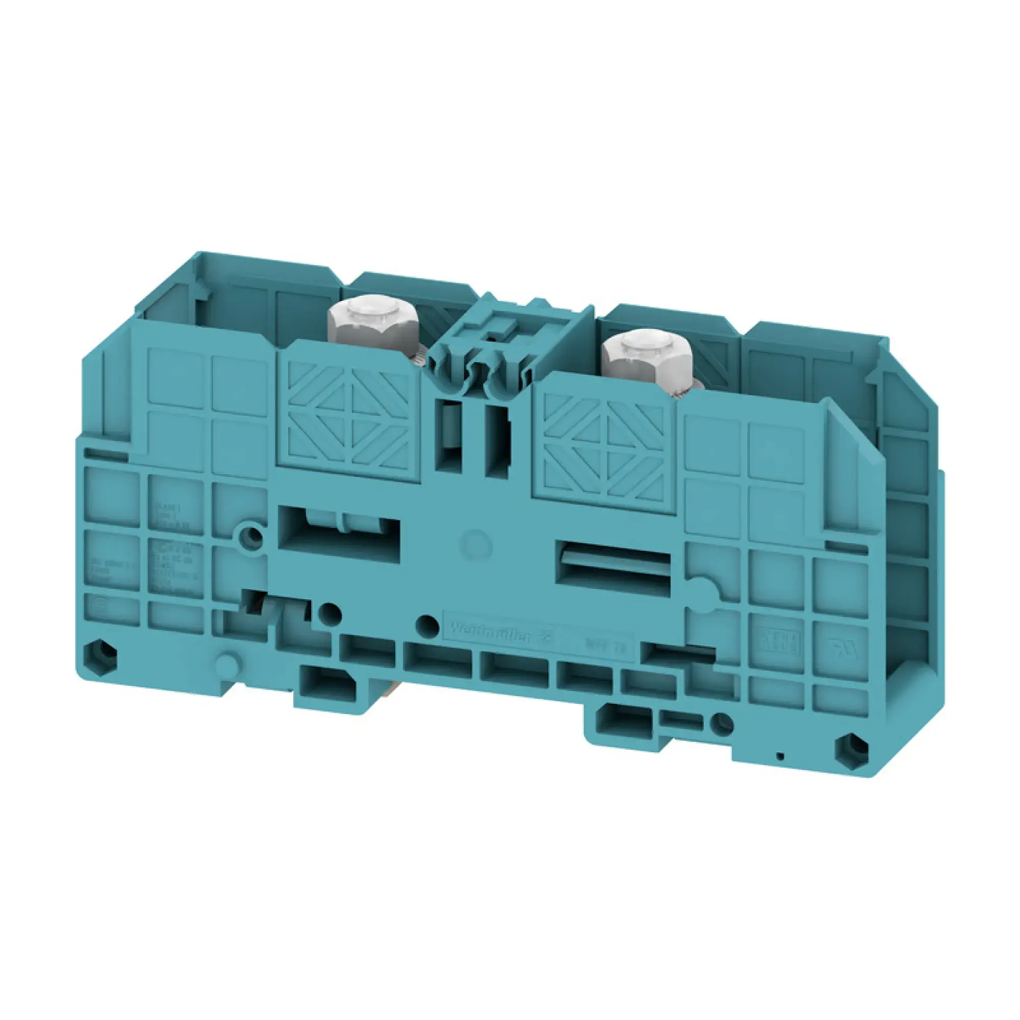 Weidmüller 1028480000 Stud terminal, Threaded stud connection, blue, 70 mm², 192 A, 1000 V, Number of connections: 2, Number of levels: 1, TS 35, V-0, Wemid (img_001)