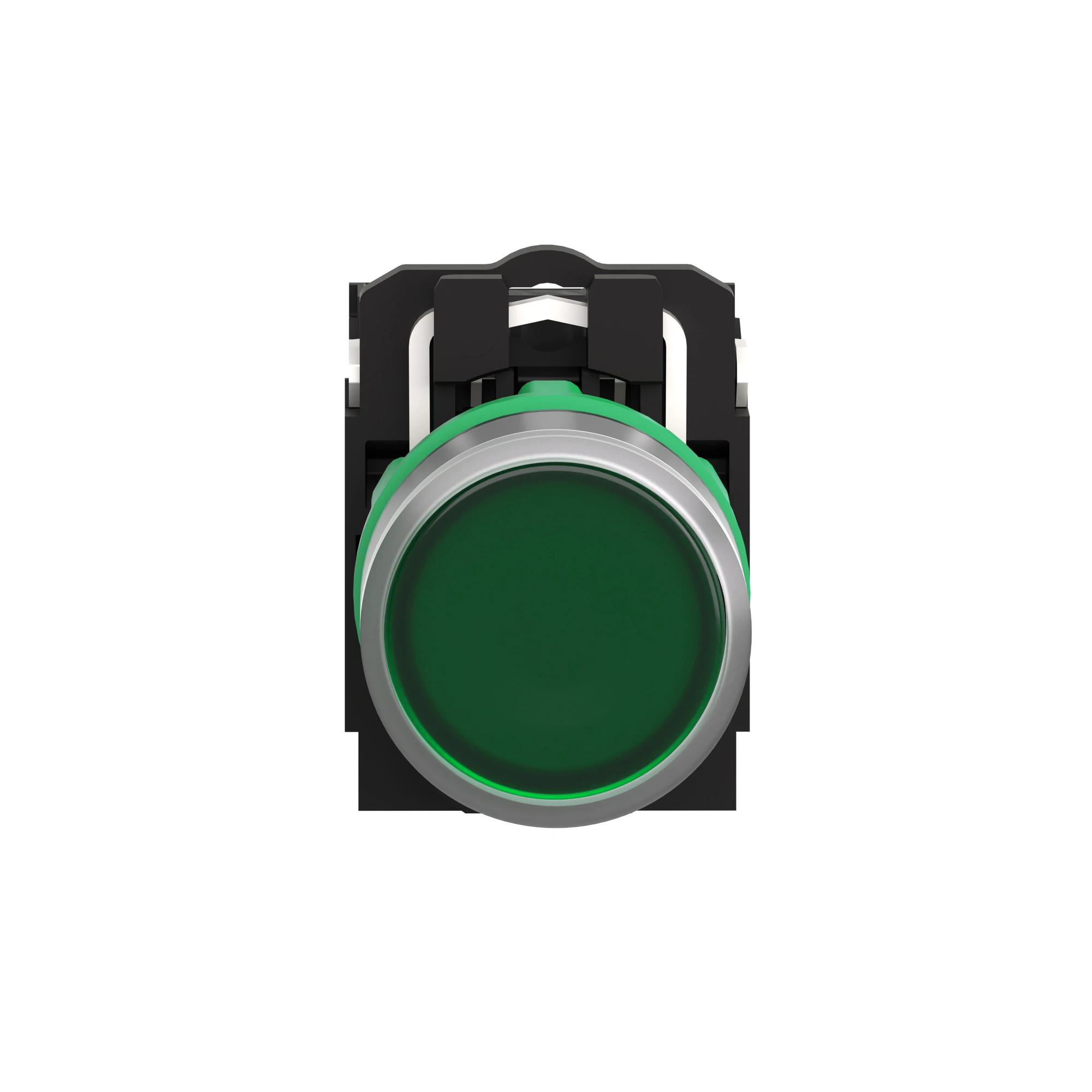 Schneider Electric XB5AW33G5C0 Illuminated pushbutton, Harmony XB5, plastic, light grey, green, 22mm, universal LED, smooth dome, 1 NO + 1 NC, 110-120V AC (img_005)