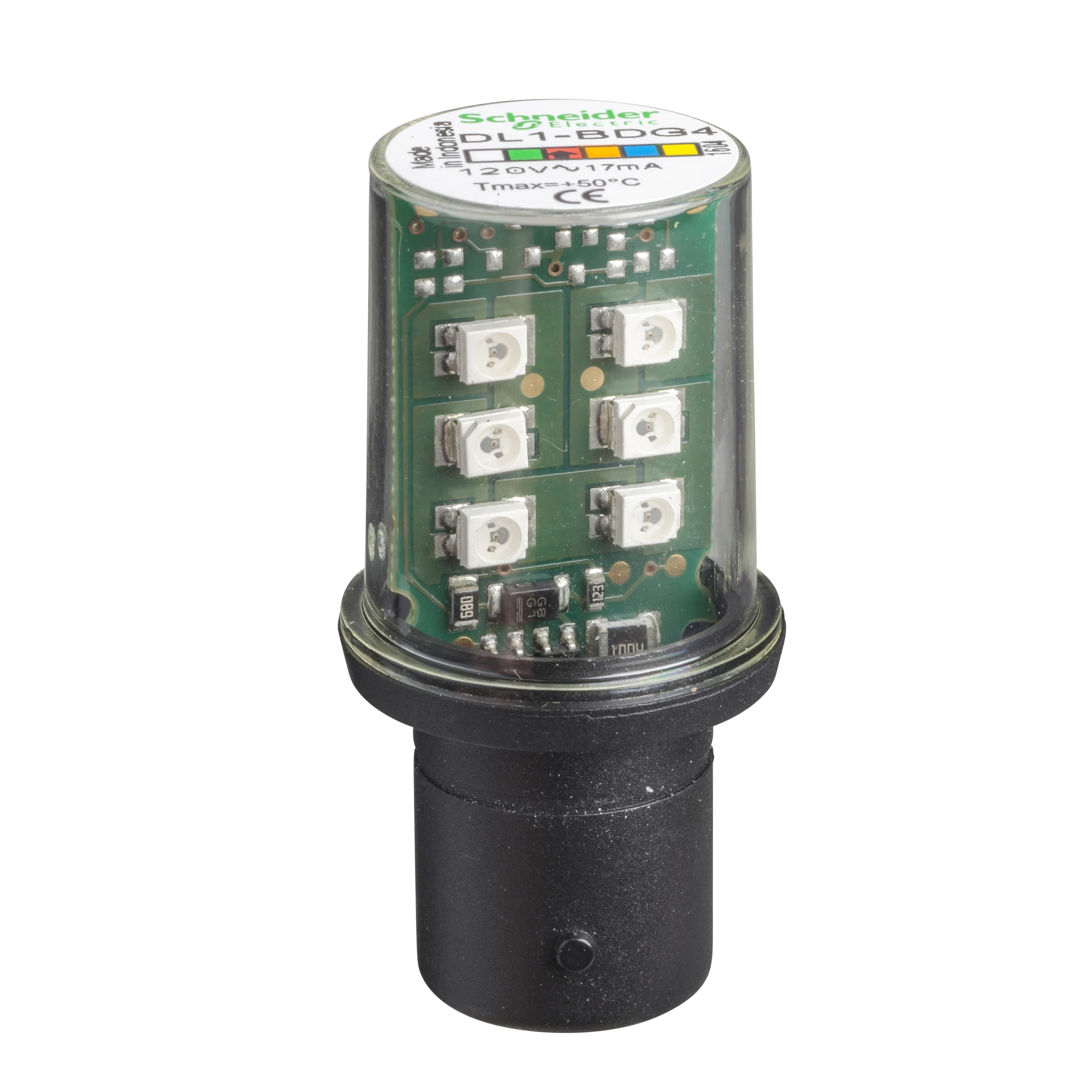 Schneider Electric DL1BDG4 LED lamp, red for command and signaling devices, BA 15d, 120V (img_001) Schneider Electric DL1BDG4 LED lamp, red for command and signaling devices, BA 15d, 120V (img_001)