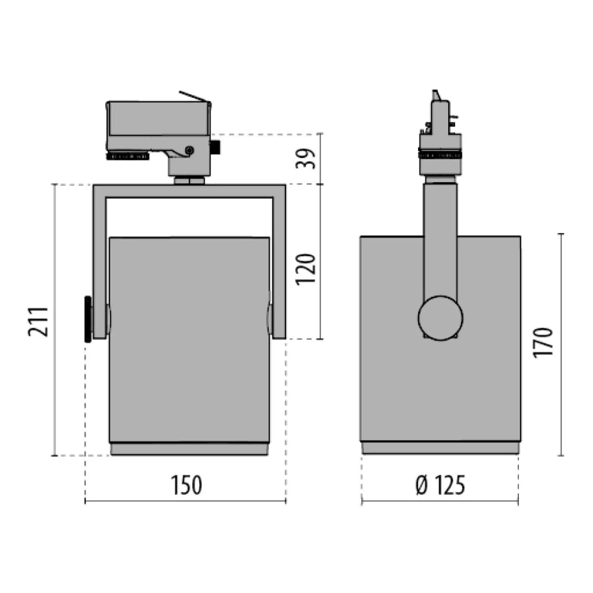 Performance iN Lighting 8427453383380 LED-Stromschienenstrahler 3000K 40W statisch runde gebündelte Optik 8427453383380 (img_002)