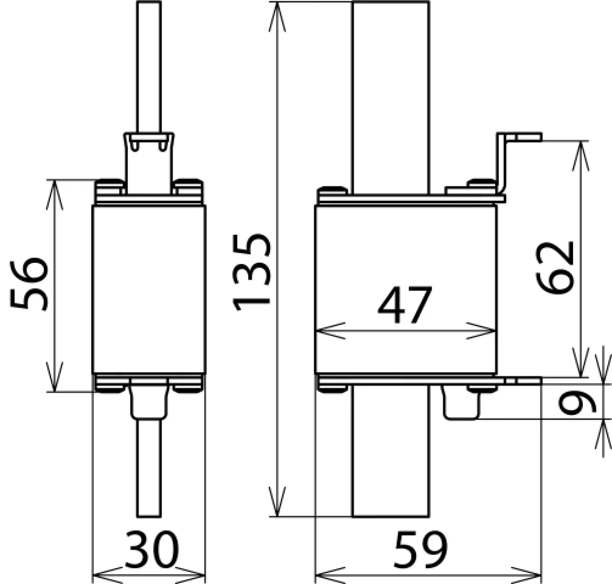 Dehn 900270 Surge arrester Type 2 / single-pole 280V a.c. for NH1 fuse holders (img_002)